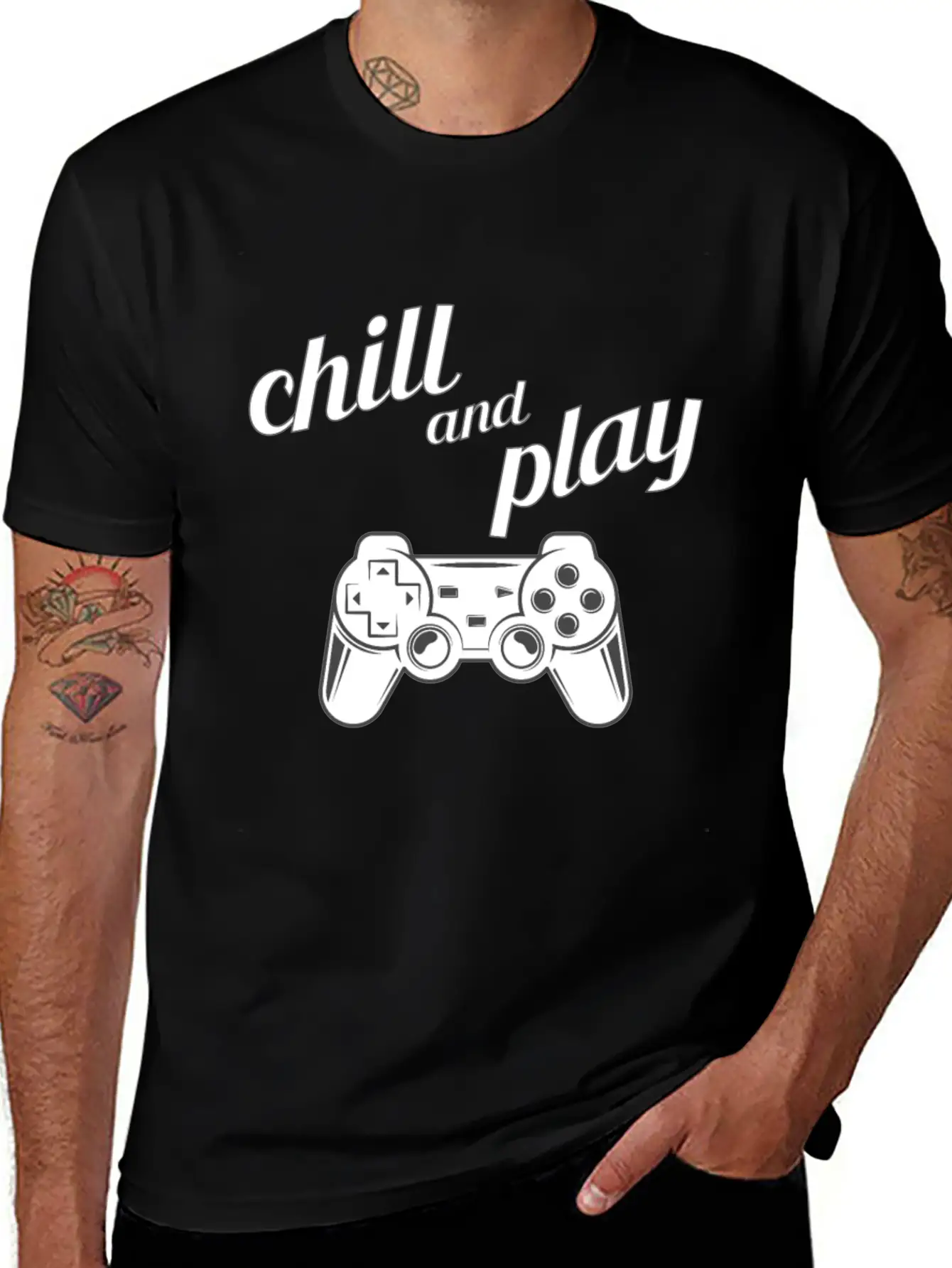 Chill Play Gamer Gaming Controller Video Games Essential Cotton Tee For Daily Outfits – Unisex Style