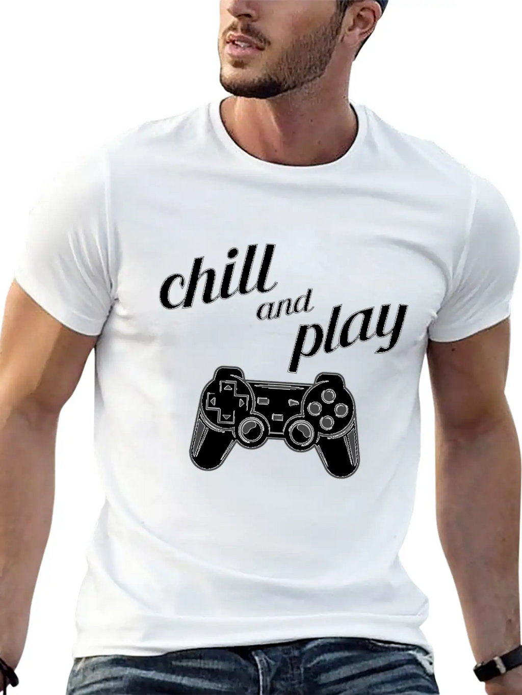 Chill Play Gamer Gaming Controller Video Games Essential Cotton Tee For Daily Outfits – Unisex Style