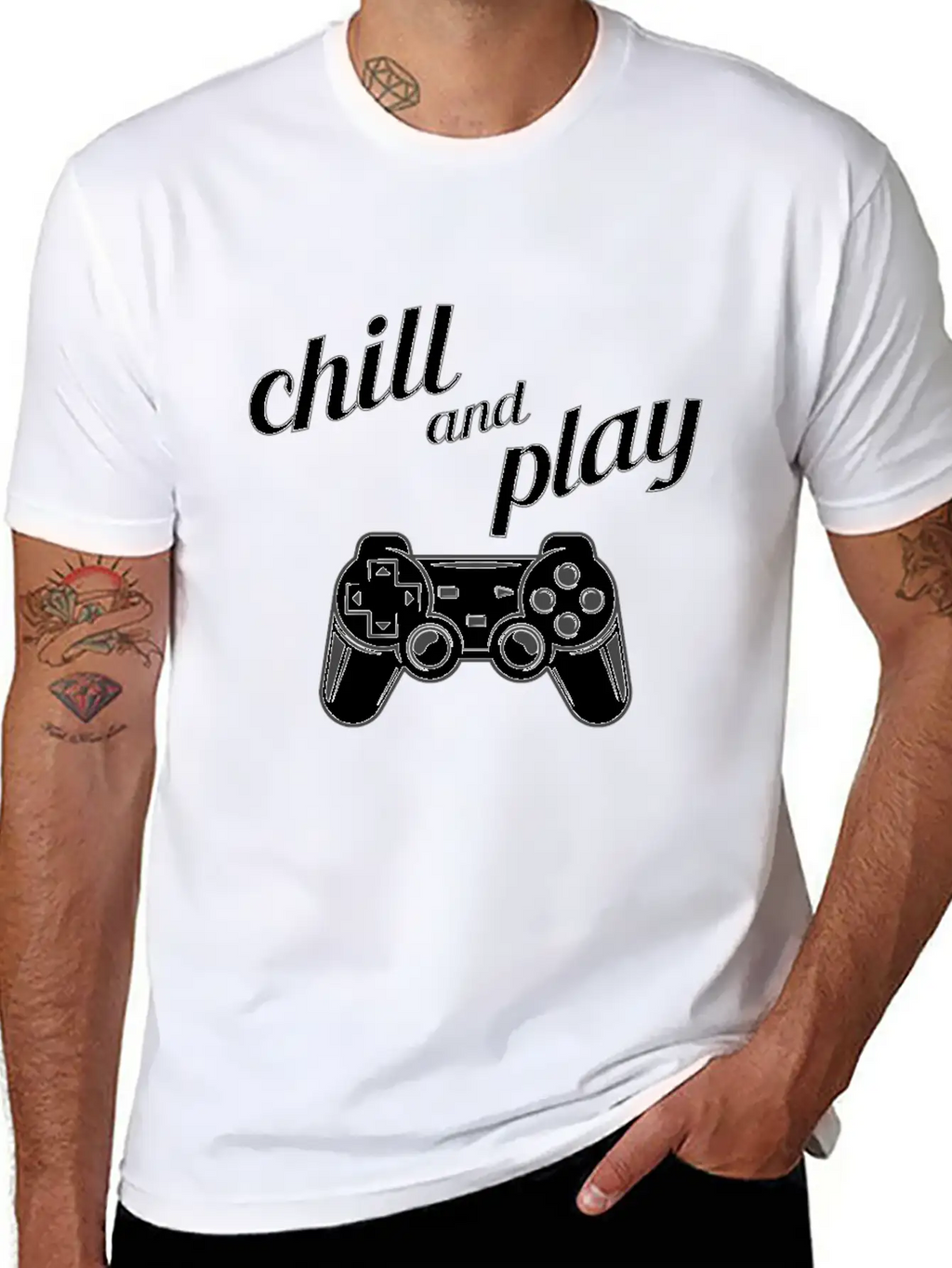 Chill Play Gamer Gaming Controller Video Games Essential Cotton Tee For Daily Outfits – Unisex Style
