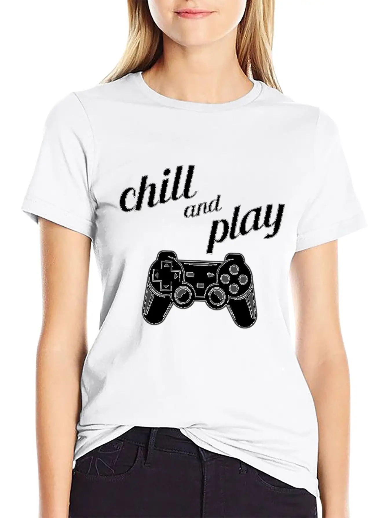 Chill Play Gamer Gaming Controller Video Games Essential Cotton Tee For Daily Outfits – Unisex Style