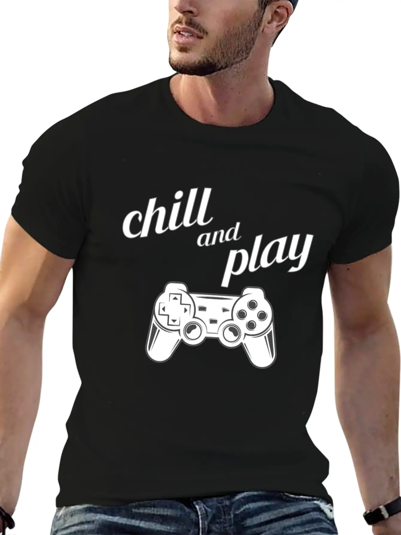 Chill Play Gamer Gaming Controller Video Games Essential Cotton Tee For Daily Outfits – Unisex Style