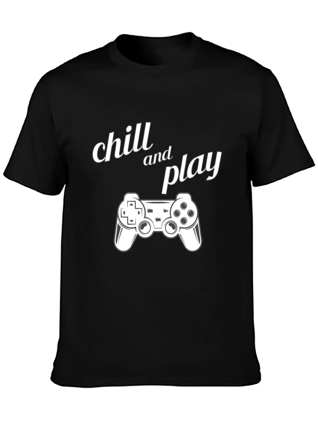Chill Play Gamer Gaming Controller Video Games Essential Cotton Tee For Daily Outfits – Unisex Style