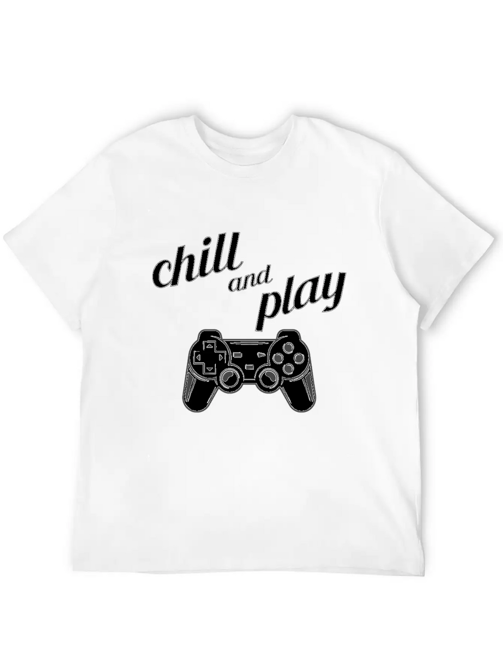 Chill Play Gamer Gaming Controller Video Games Essential Cotton Tee For Daily Outfits – Unisex Style