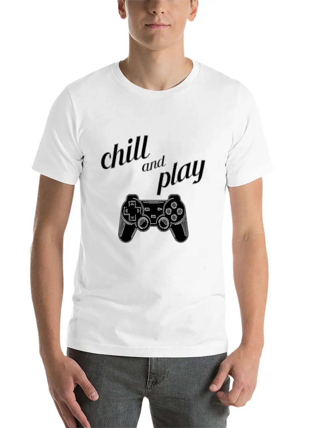 Chill Play Gamer Gaming Controller Video Games Essential Cotton Tee For Daily Outfits – Unisex Style