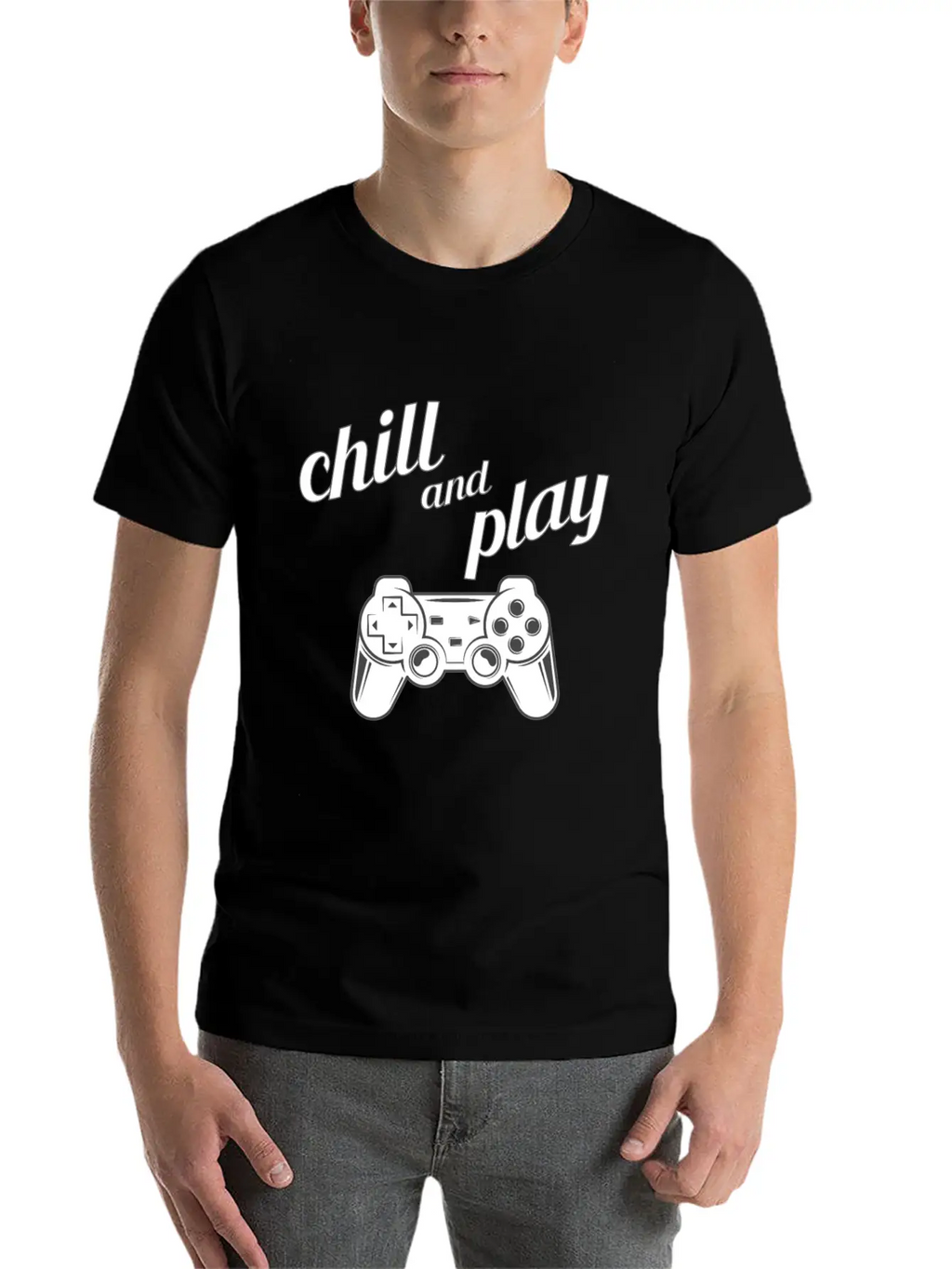 Chill Play Gamer Gaming Controller Video Games Essential Cotton Tee For Daily Outfits – Unisex Style