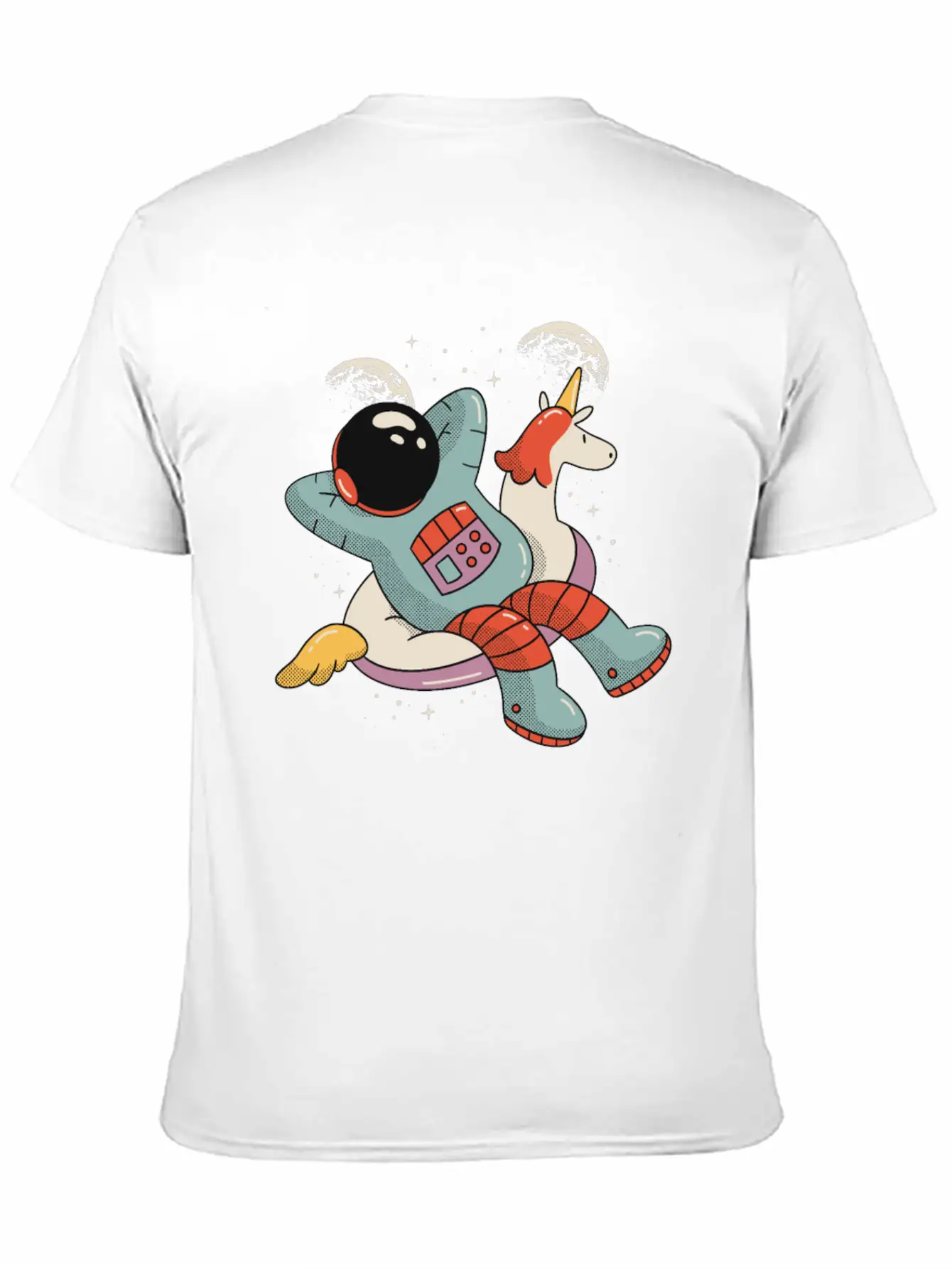 Chilling Astronaut Relaxing In Space On A Unicorn Stylish Everyday T-Shirt – Unisex Basic Cotton Tee