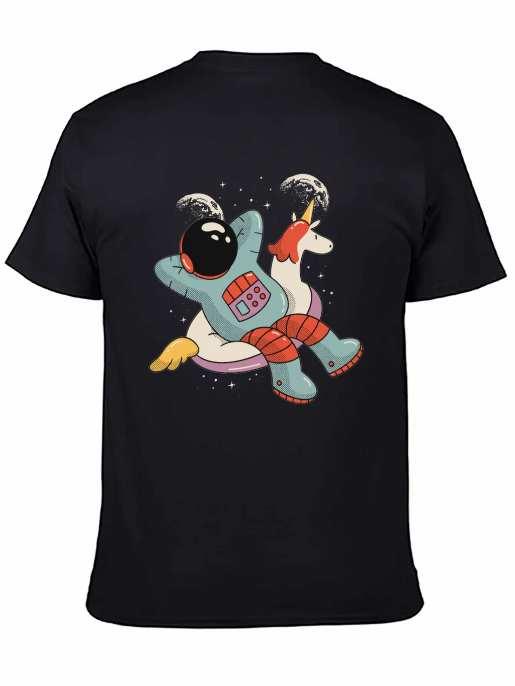 Chilling Astronaut Relaxing In Space On A Unicorn Stylish Everyday T-Shirt – Unisex Basic Cotton Tee