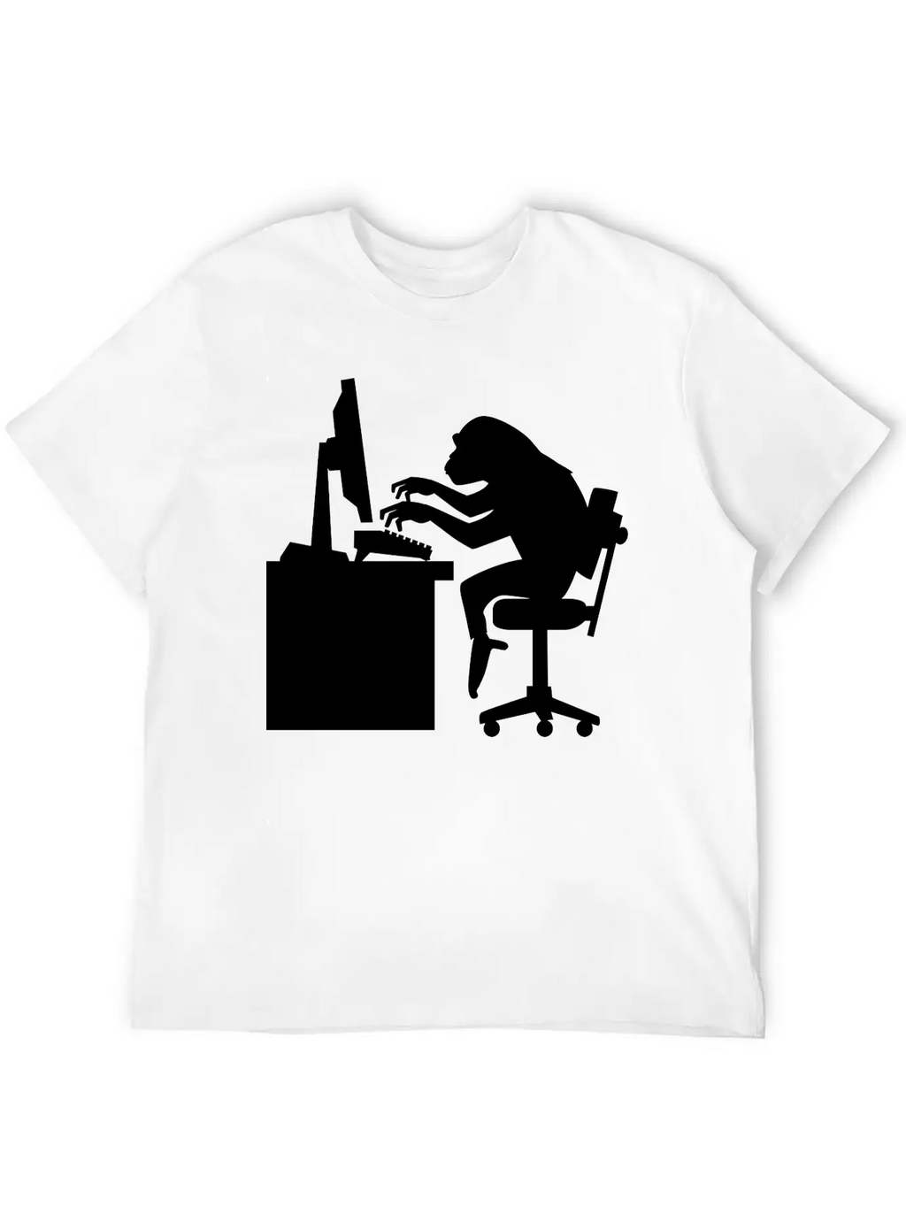 Chimp Pounding Keyboard Unisex Casual T-Shirt – Clean Design For Daily Comfort