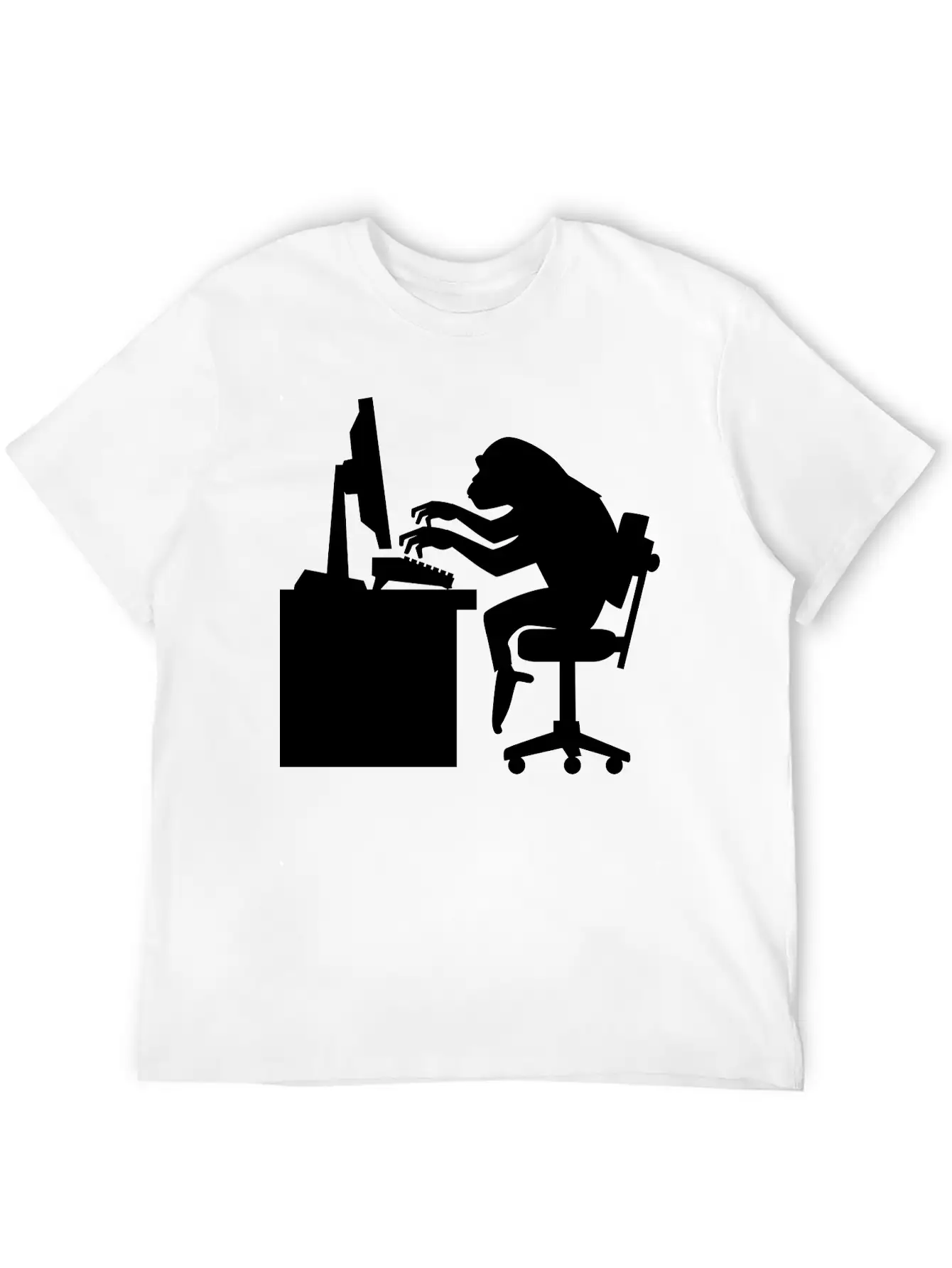 Chimp Pounding Keyboard Unisex Casual T-Shirt – Clean Design For Daily Comfort