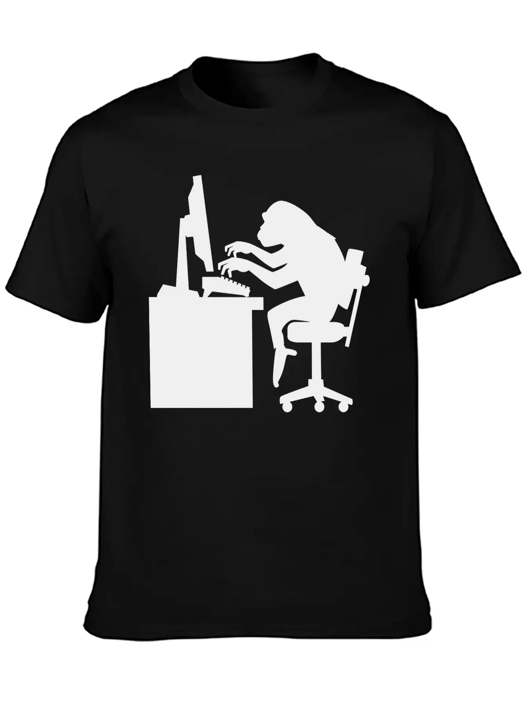 Chimp Pounding Keyboard Unisex Casual T-Shirt – Clean Design For Daily Comfort