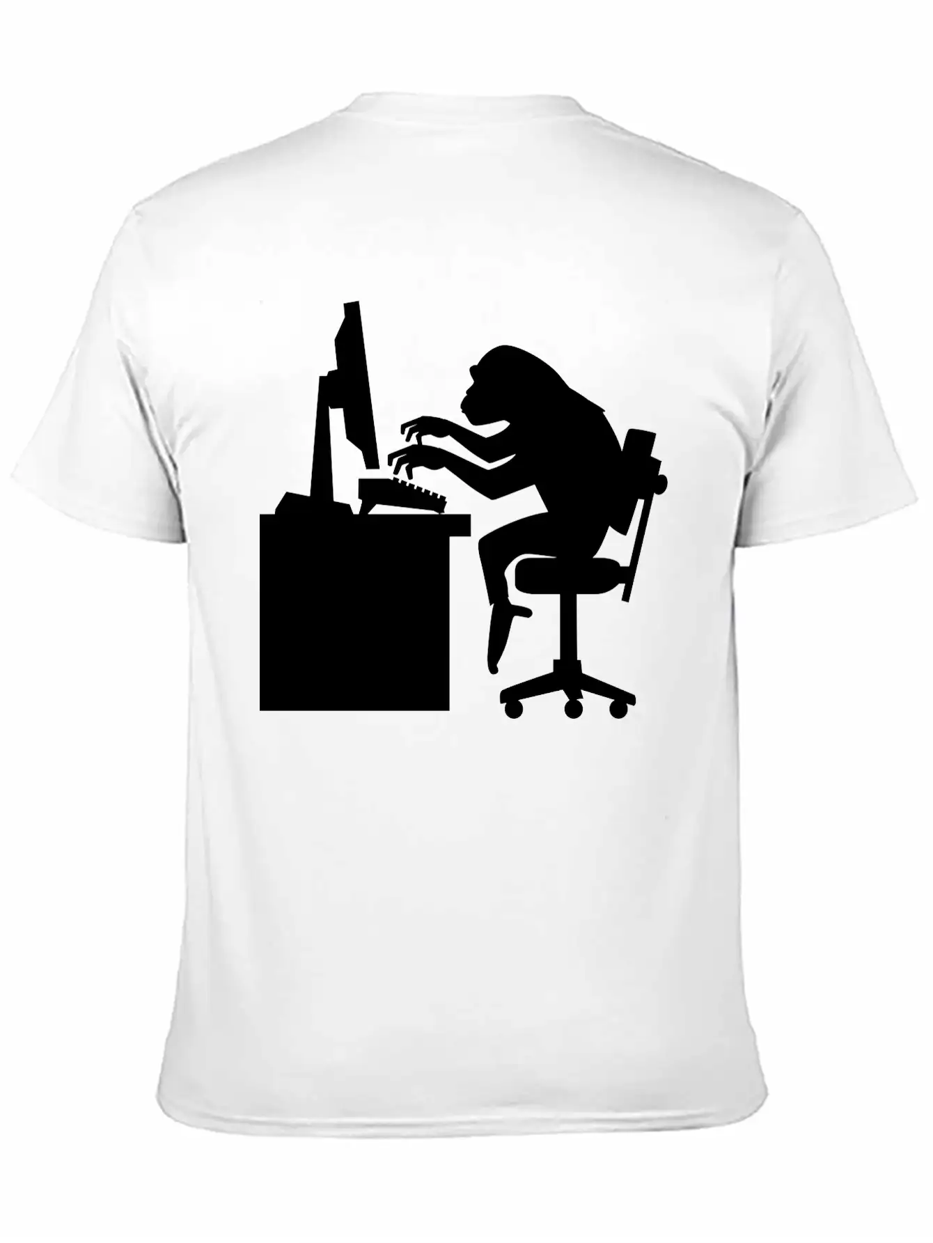 Chimp Pounding Keyboard Unisex Casual T-Shirt – Clean Design For Daily Comfort