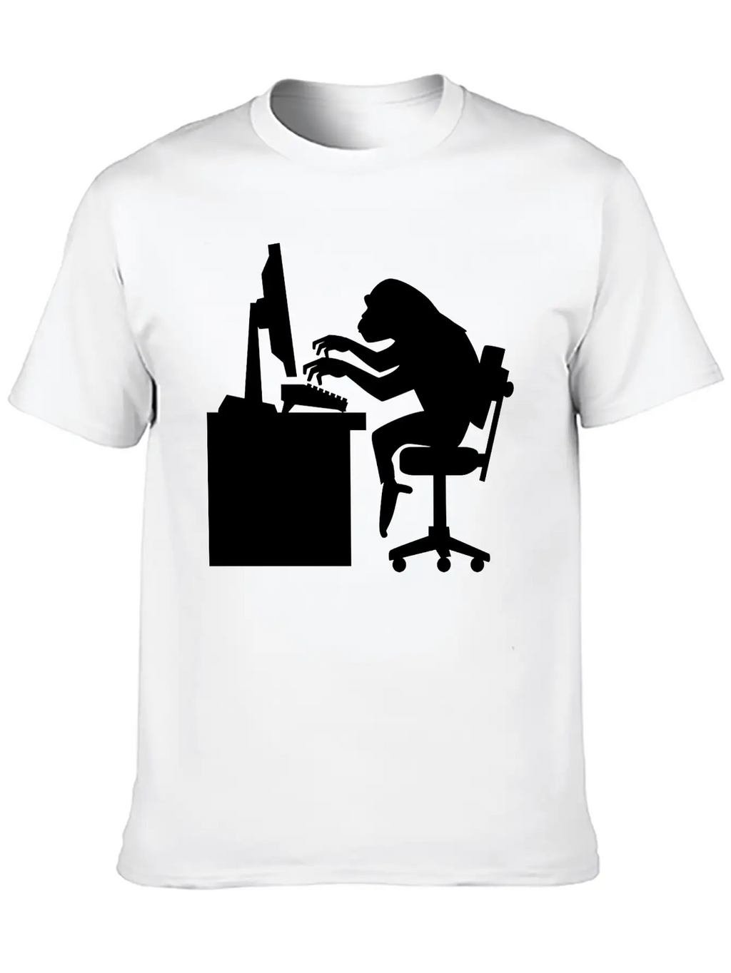Chimp Pounding Keyboard Unisex Casual T-Shirt – Clean Design For Daily Comfort