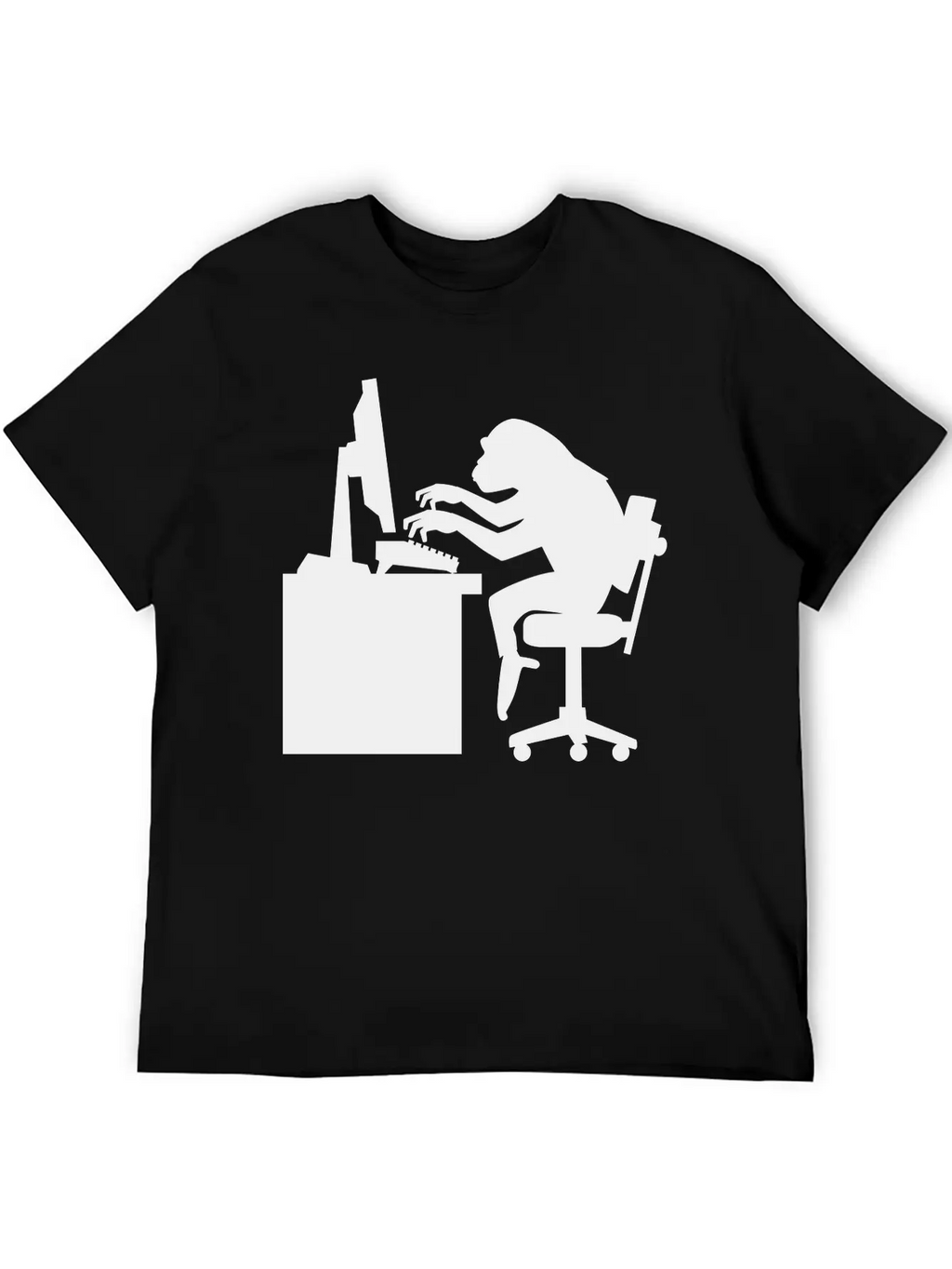 Chimp Pounding Keyboard Unisex Casual T-Shirt – Clean Design For Daily Comfort