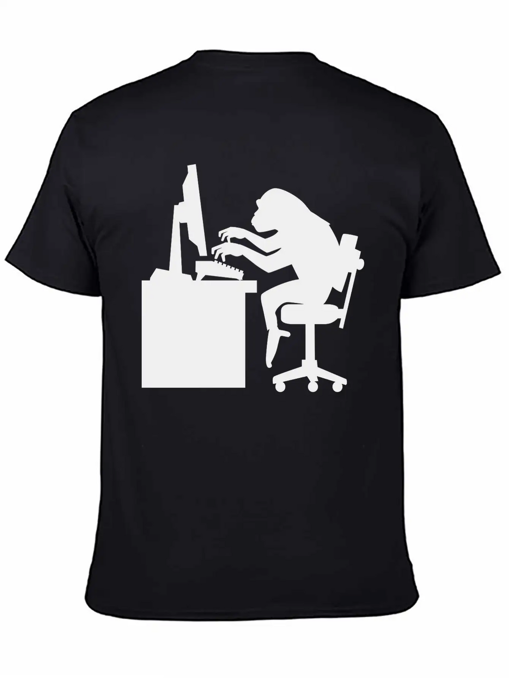 Chimp Pounding Keyboard Unisex Casual T-Shirt – Clean Design For Daily Comfort