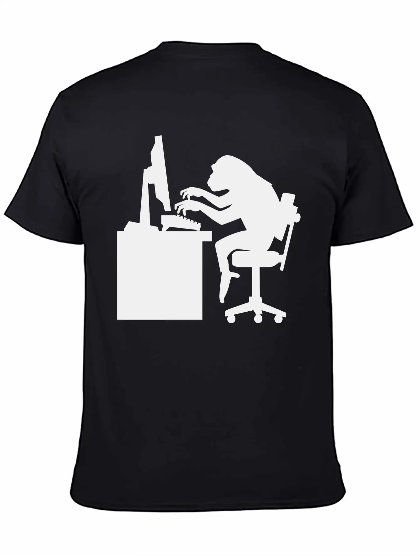 Chimp Pounding Keyboard Unisex Casual T-Shirt – Clean Design For Daily Comfort