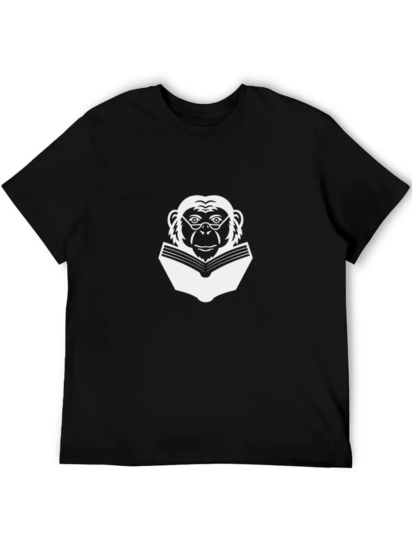Chimpanzee Chimp Ape Wearing Glasses Reading Book Breathable Soft Cotton T-Shirt – Timeless Casual Look