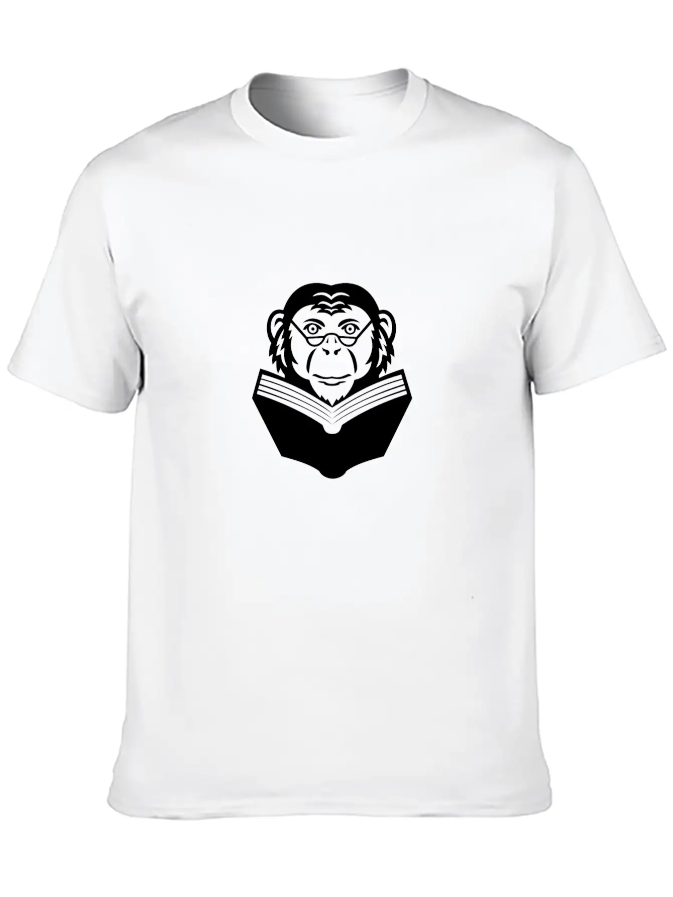 Chimpanzee Chimp Ape Wearing Glasses Reading Book Breathable Soft Cotton T-Shirt – Timeless Casual Look