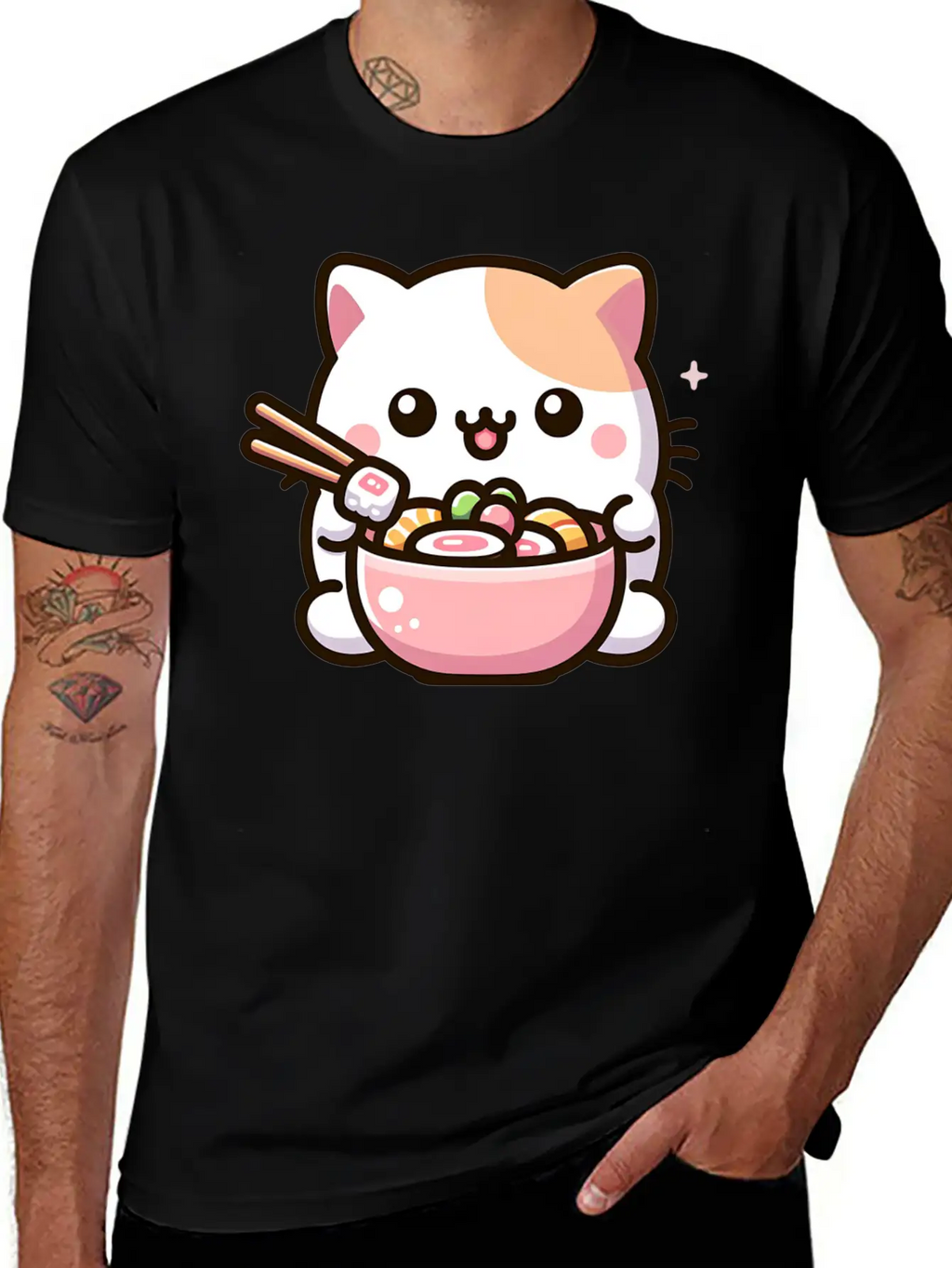 Chirashi Don Cat Classic Cotton Tee – Unisex Comfort For Any Season