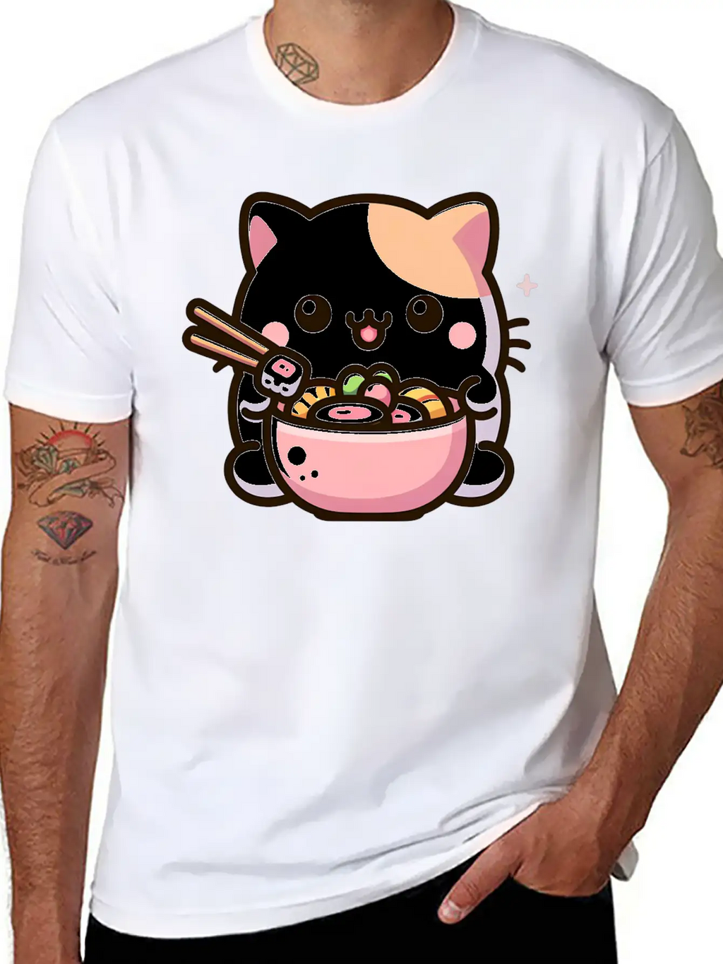 Chirashi Don Cat Classic Cotton Tee – Unisex Comfort For Any Season