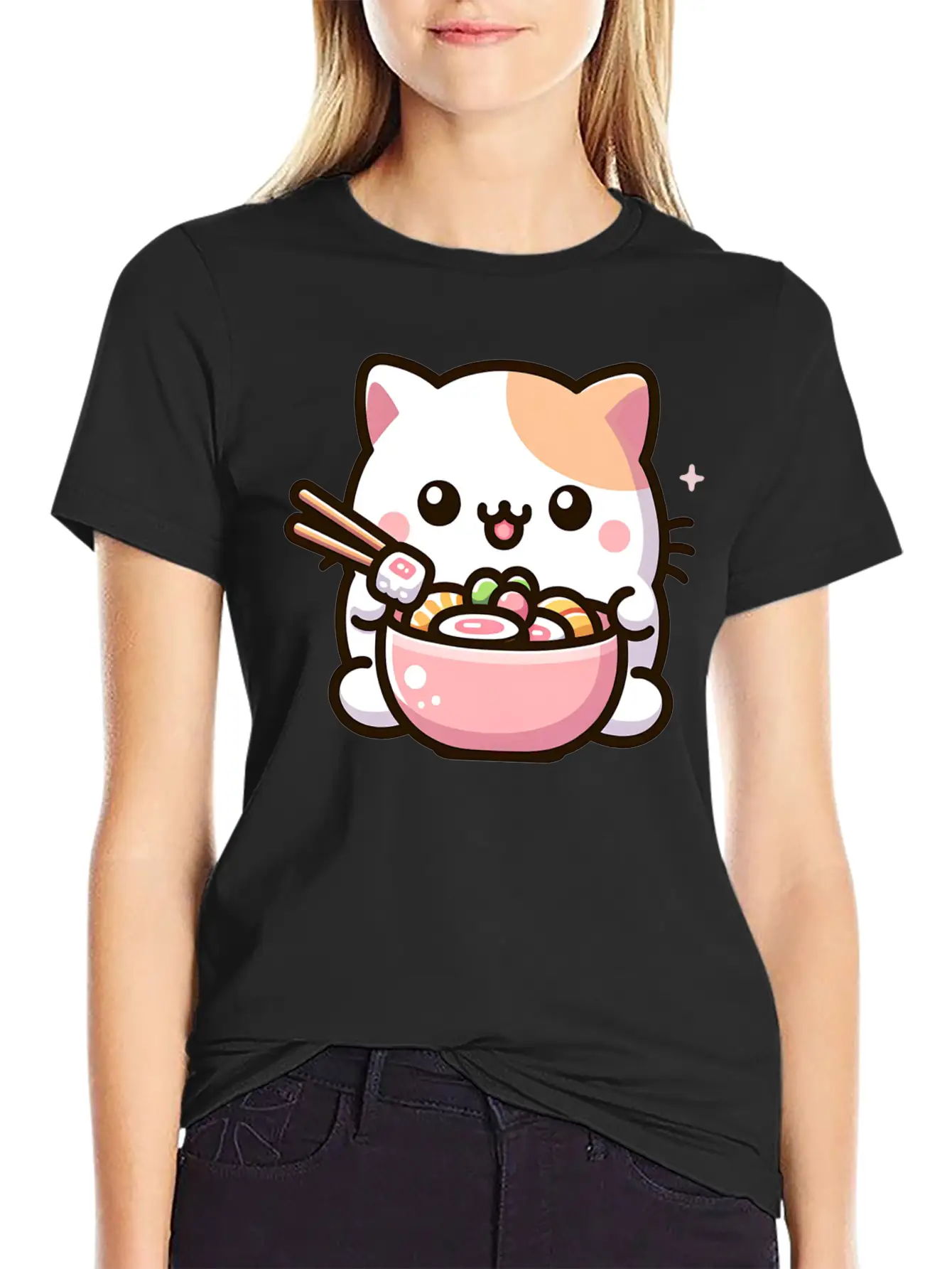 Chirashi Don Cat Classic Cotton Tee – Unisex Comfort For Any Season