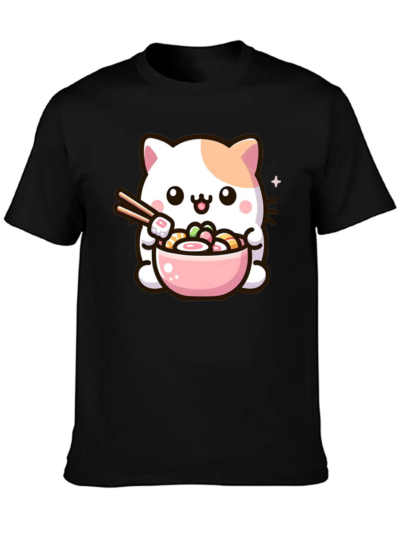 Chirashi Don Cat Classic Cotton Tee – Unisex Comfort For Any Season