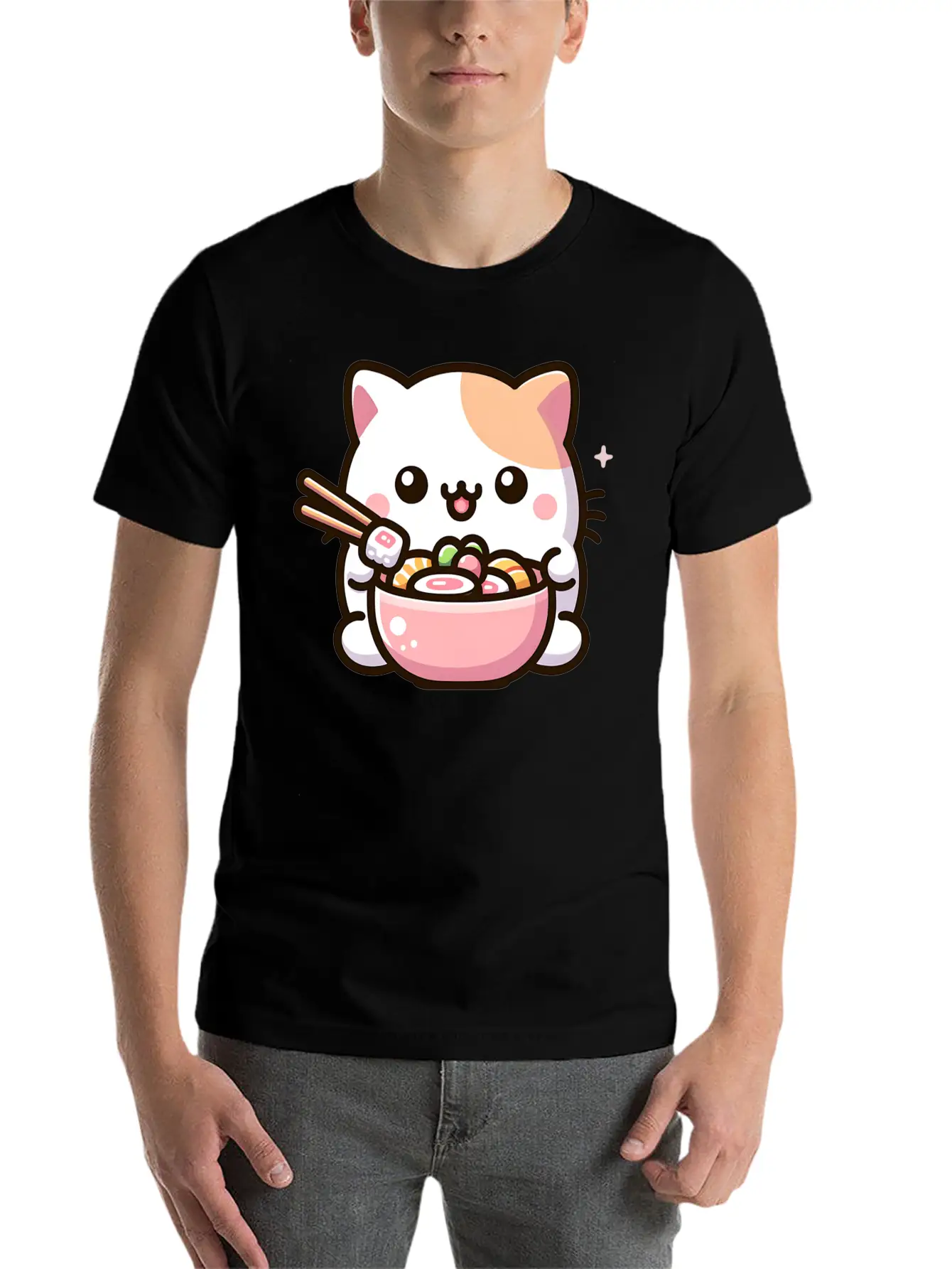 Chirashi Don Cat Classic Cotton Tee – Unisex Comfort For Any Season