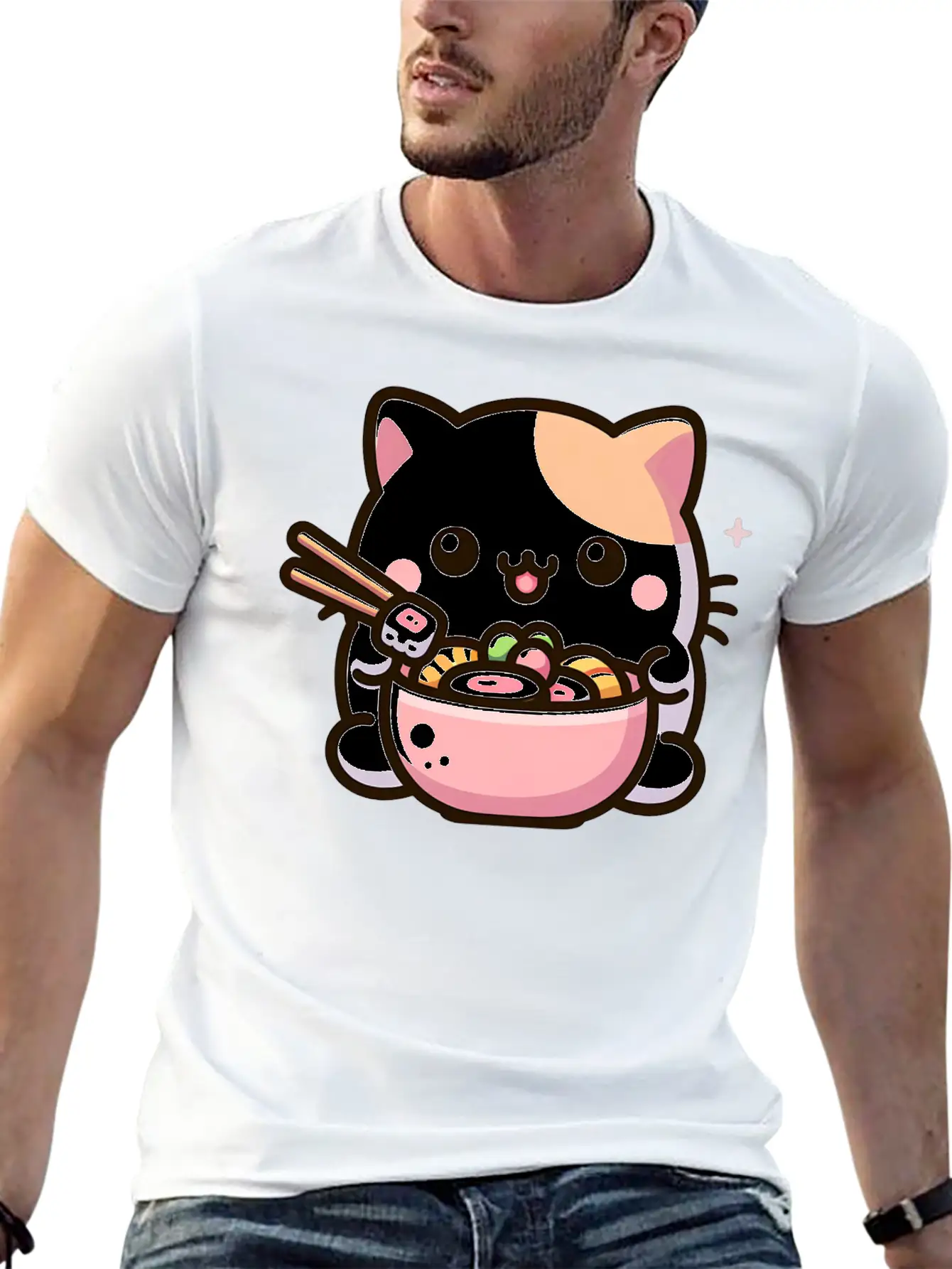 Chirashi Don Cat Classic Cotton Tee – Unisex Comfort For Any Season