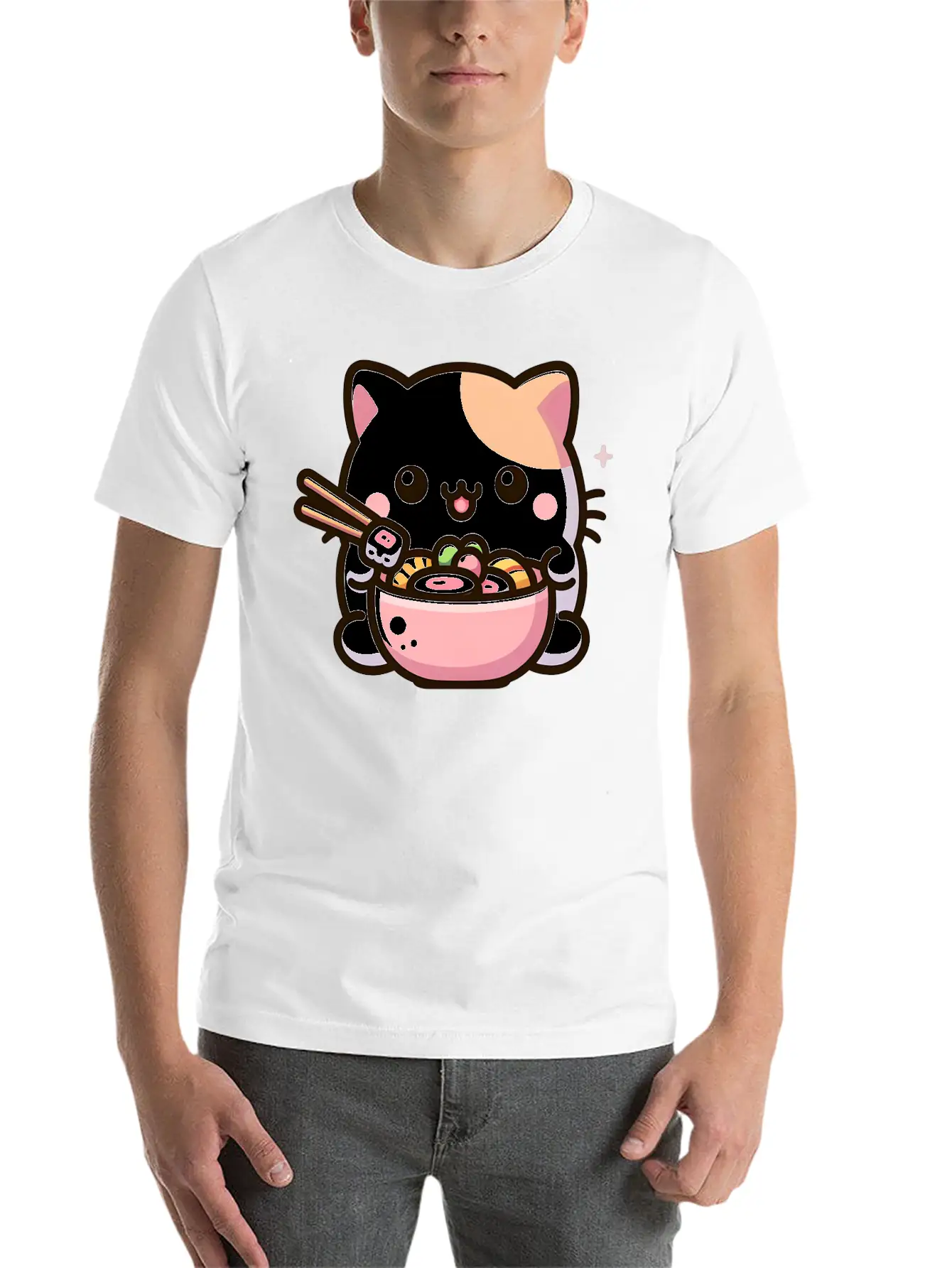 Chirashi Don Cat Classic Cotton Tee – Unisex Comfort For Any Season