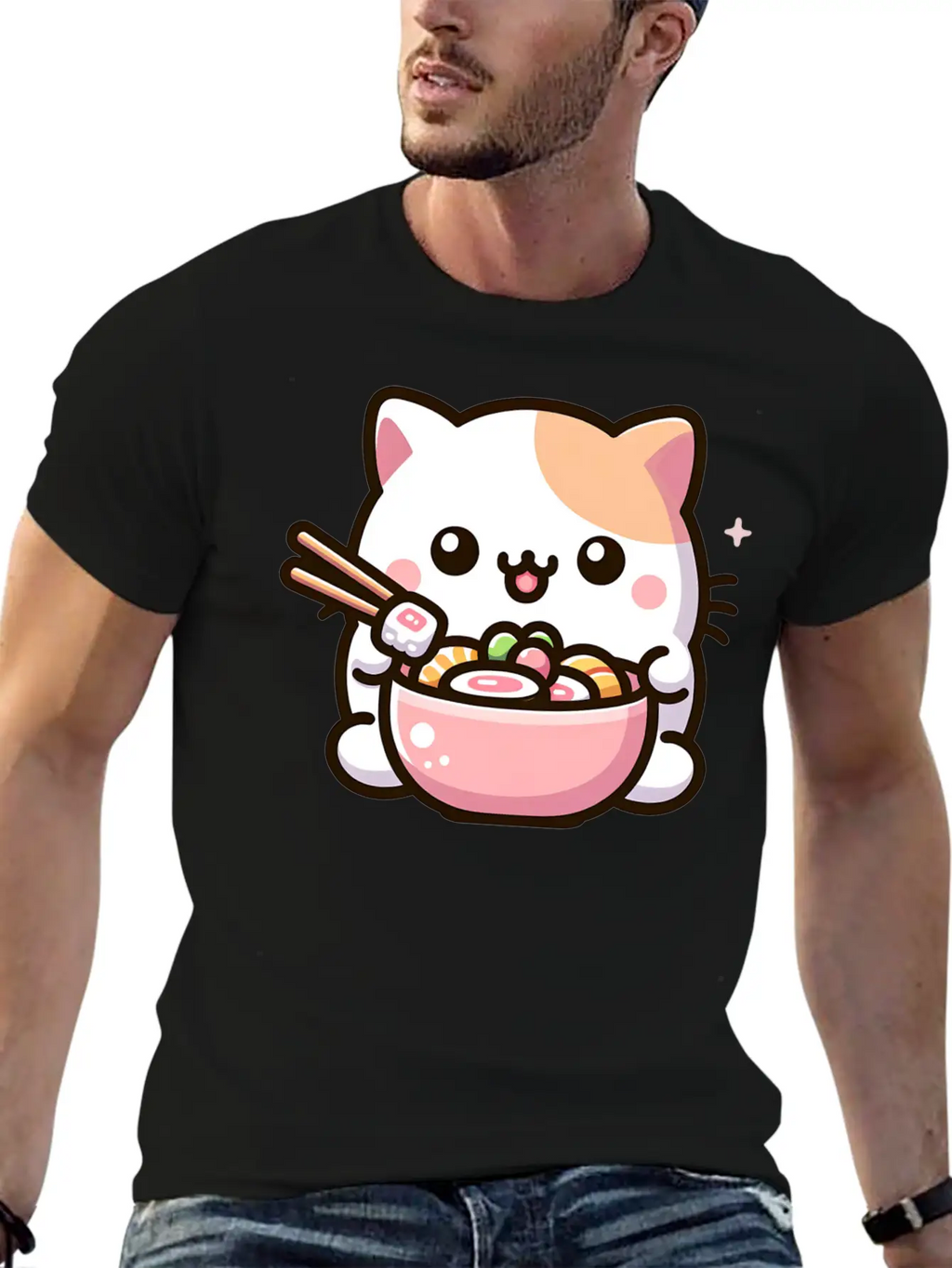 Chirashi Don Cat Classic Cotton Tee – Unisex Comfort For Any Season