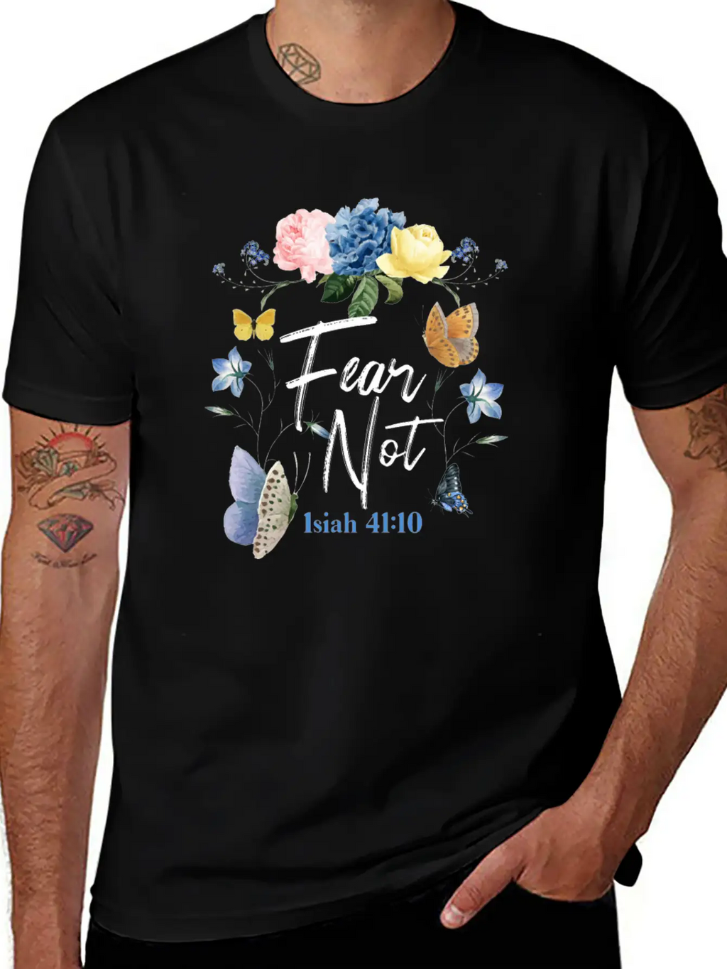 Christian Bible Verse Butterfly Classic Cotton Tee – Unisex Comfort For Any Season