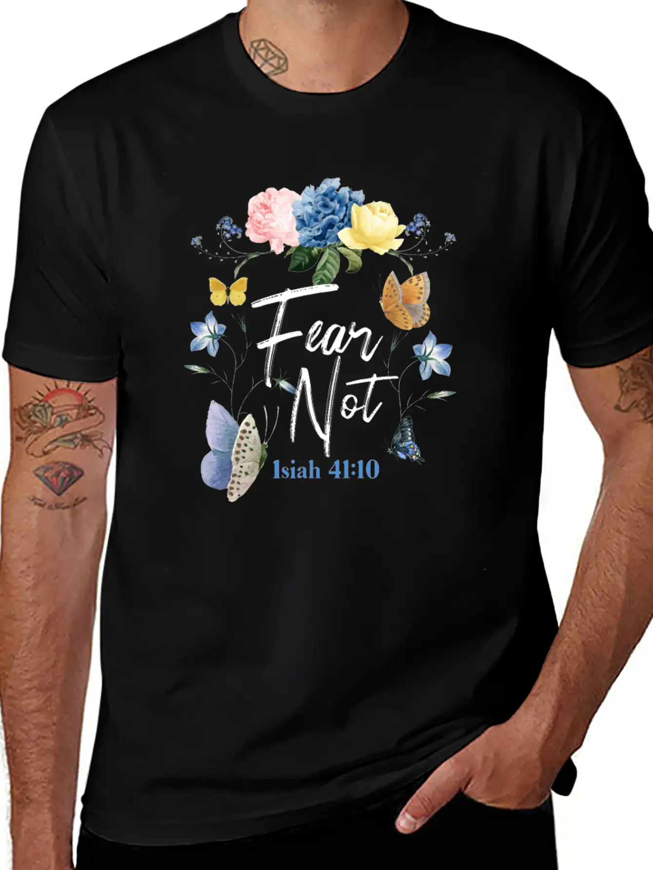 Christian Bible Verse Butterfly Classic Cotton Tee – Unisex Comfort For Any Season