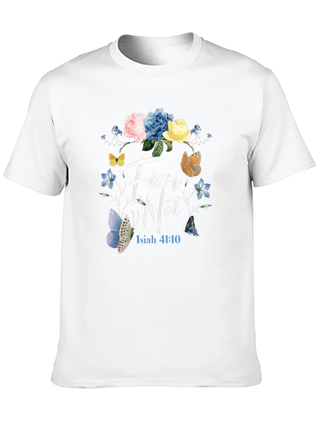 Christian Bible Verse Butterfly Classic Cotton Tee – Unisex Comfort For Any Season
