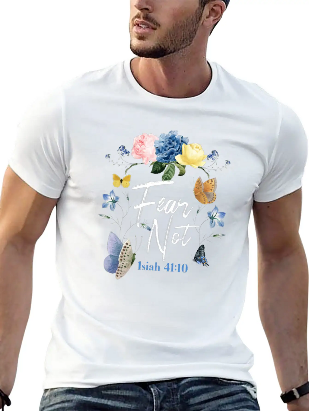 Christian Bible Verse Butterfly Classic Cotton Tee – Unisex Comfort For Any Season