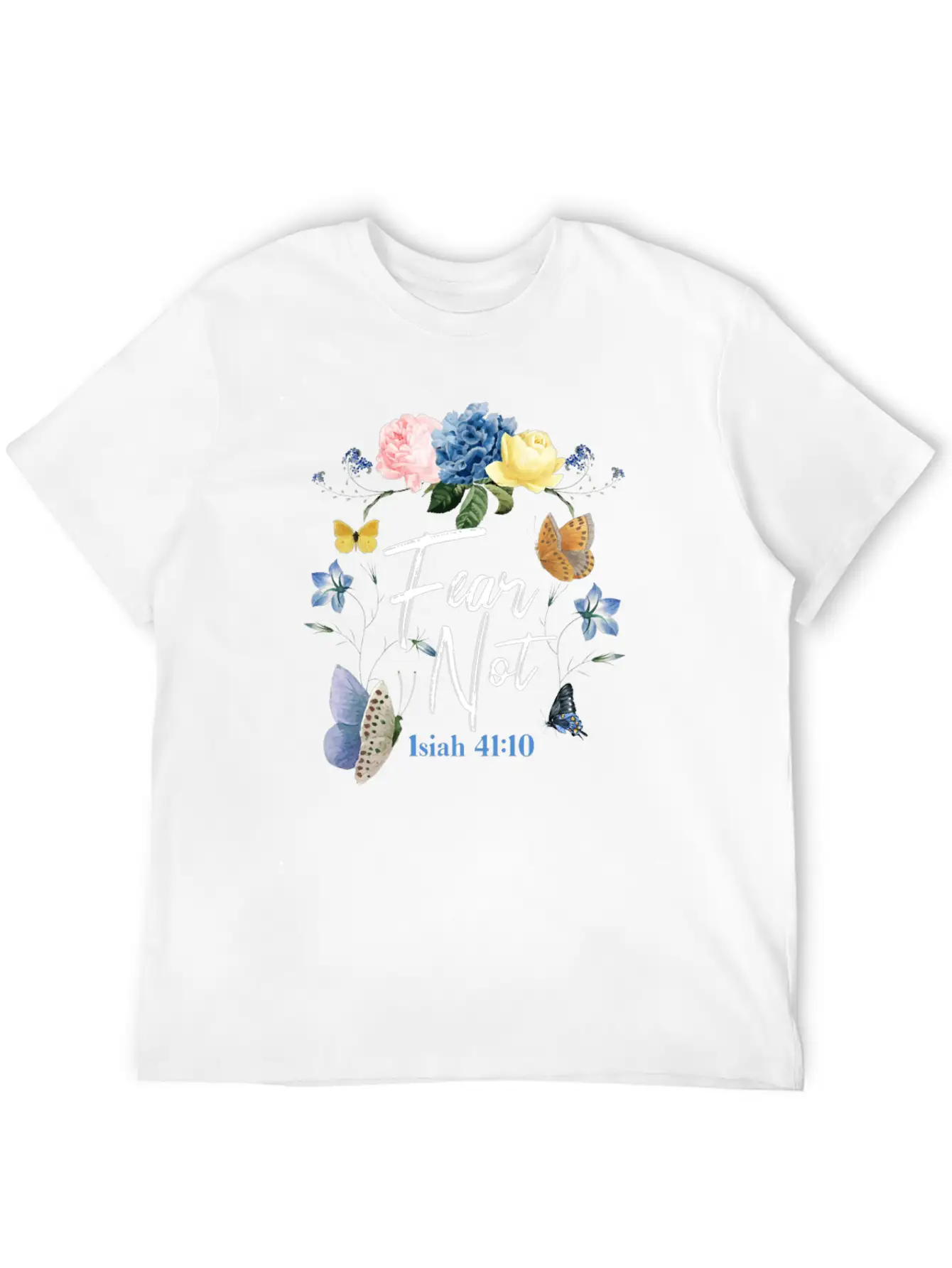 Christian Bible Verse Butterfly Classic Cotton Tee – Unisex Comfort For Any Season
