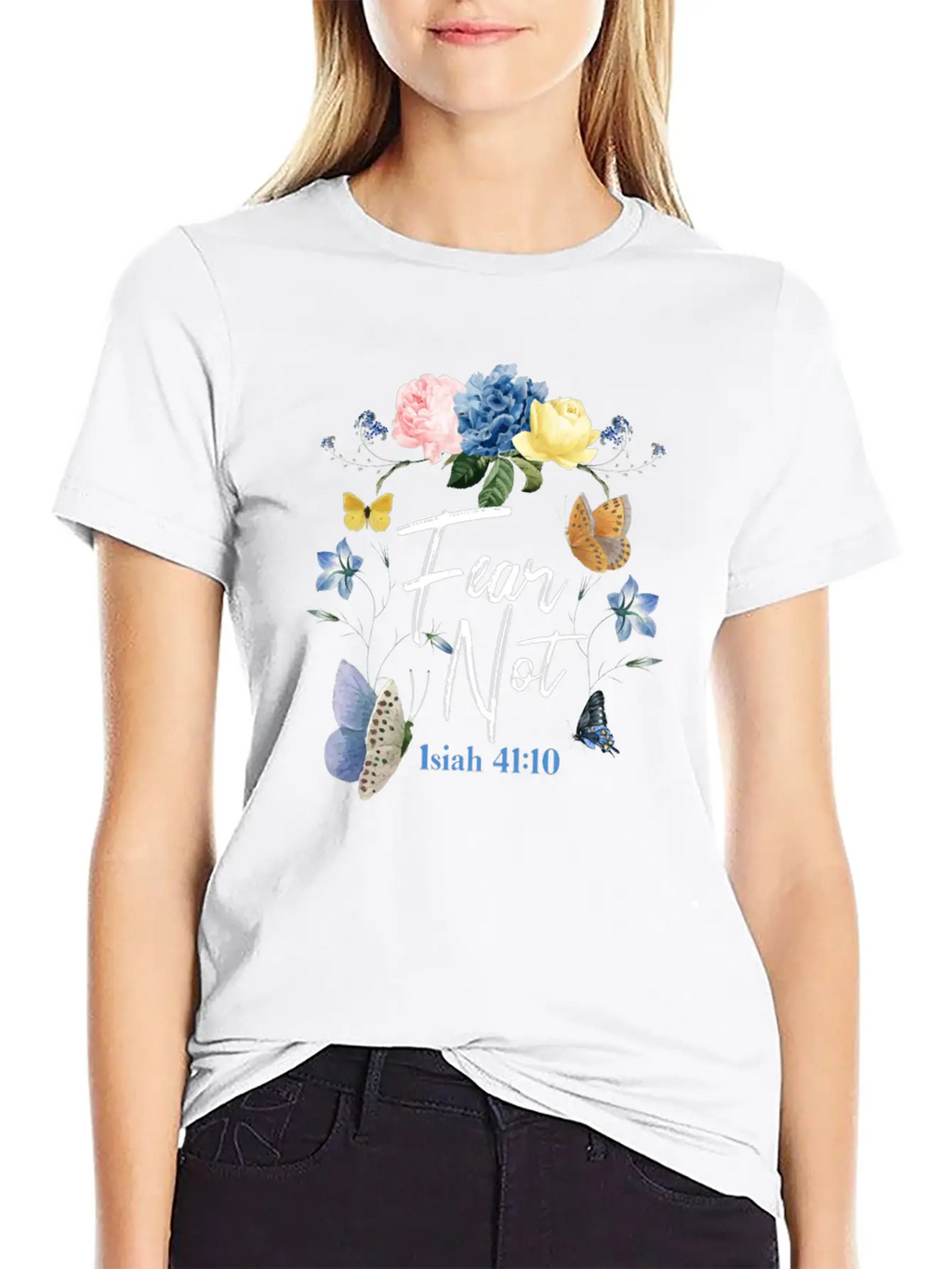 Christian Bible Verse Butterfly Classic Cotton Tee – Unisex Comfort For Any Season