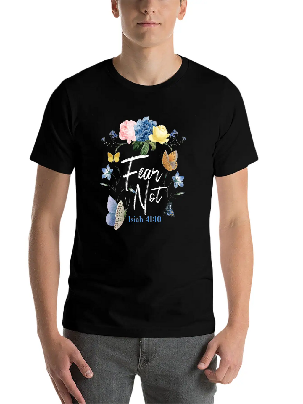 Christian Bible Verse Butterfly Classic Cotton Tee – Unisex Comfort For Any Season
