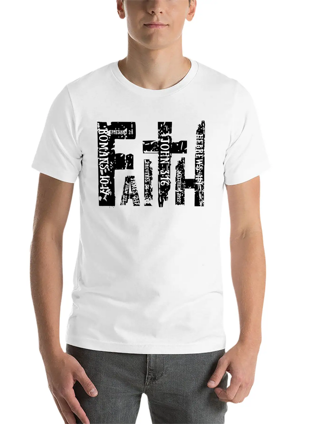 Christian Bible Verse Religious Retro Faith Cross Timeless Short Sleeve Tee – Comfy And Minimalist Design
