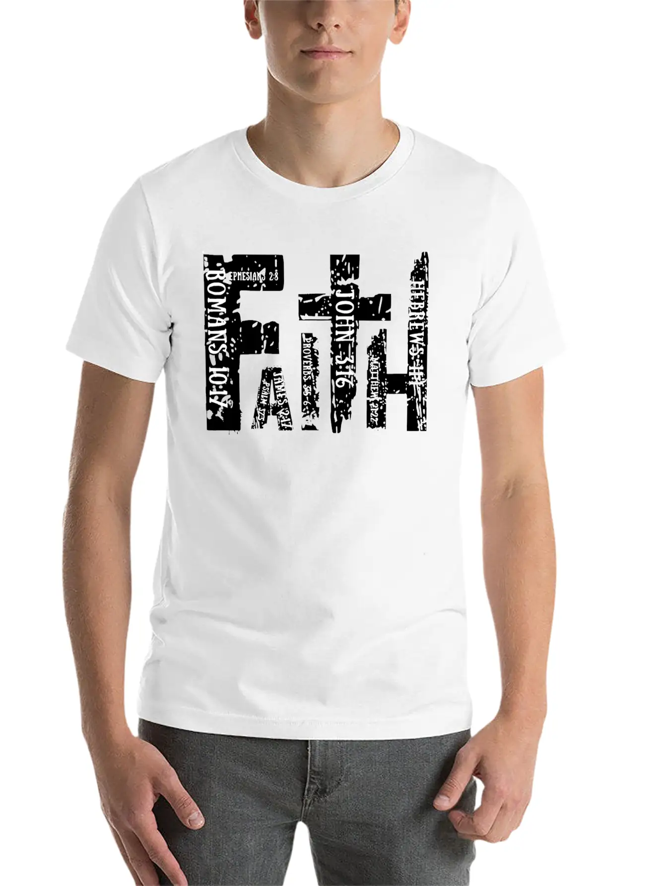 Christian Bible Verse Religious Retro Faith Cross Timeless Short Sleeve Tee – Comfy And Minimalist Design