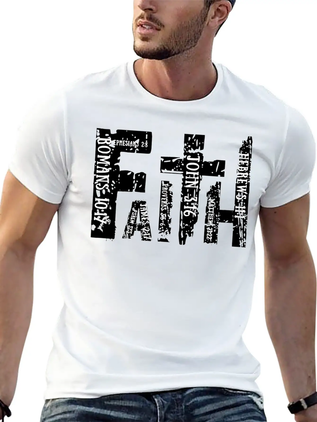Christian Bible Verse Religious Retro Faith Cross Timeless Short Sleeve Tee – Comfy And Minimalist Design