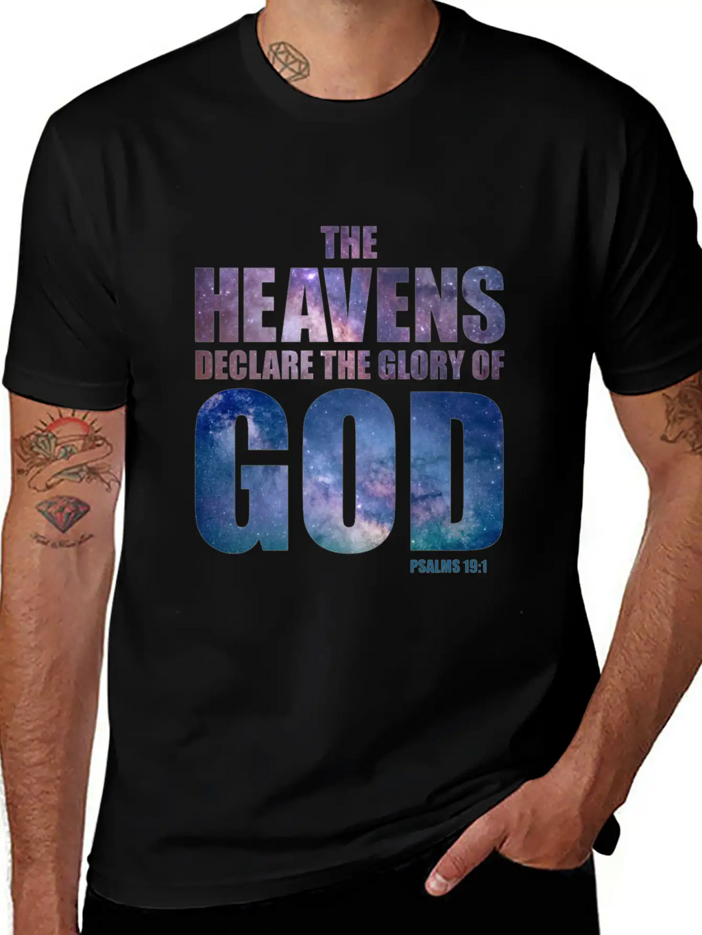 Christian Creation Verse: The Heavens Declare Timeless Short Sleeve Tee – Comfy And Minimalist Design
