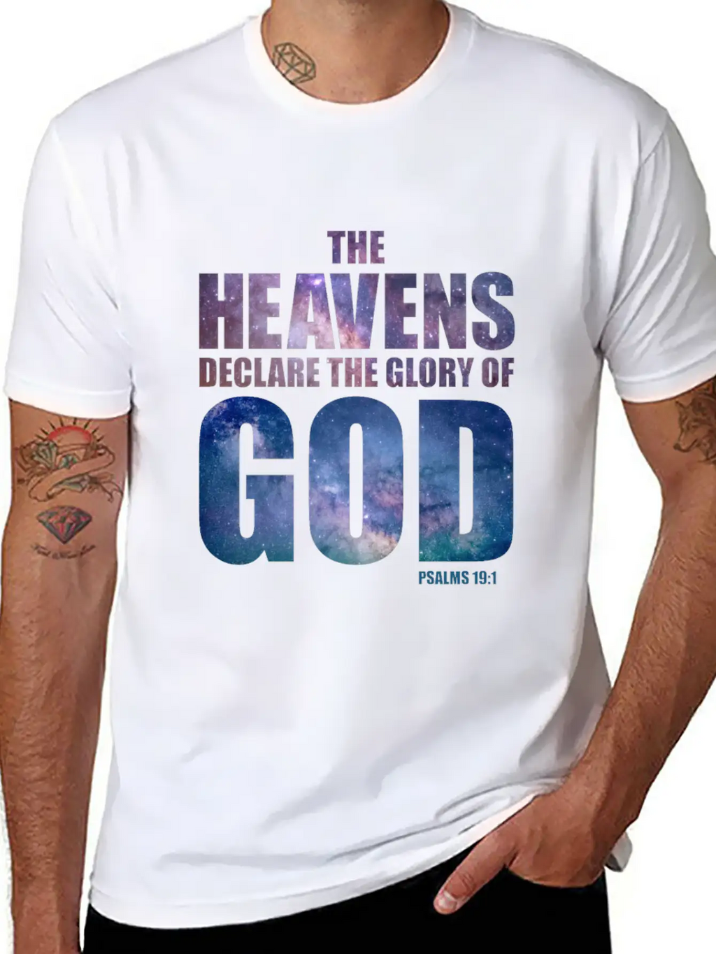 Christian Creation Verse: The Heavens Declare Timeless Short Sleeve Tee – Comfy And Minimalist Design