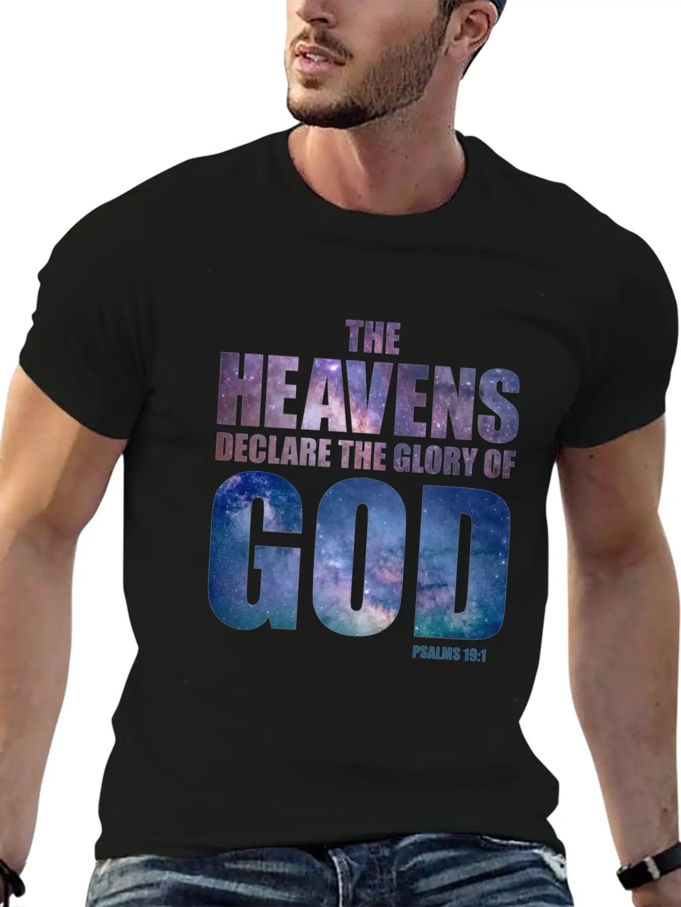 Christian Creation Verse: The Heavens Declare Timeless Short Sleeve Tee – Comfy And Minimalist Design