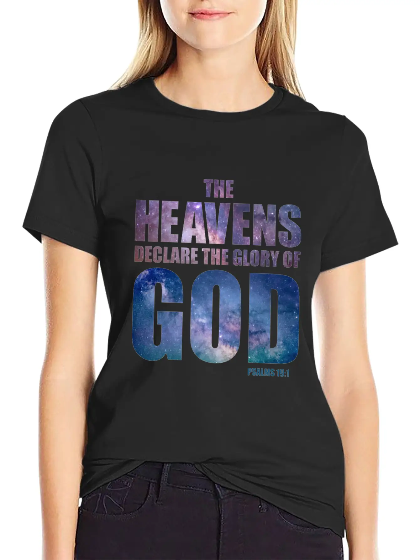 Christian Creation Verse: The Heavens Declare Timeless Short Sleeve Tee – Comfy And Minimalist Design