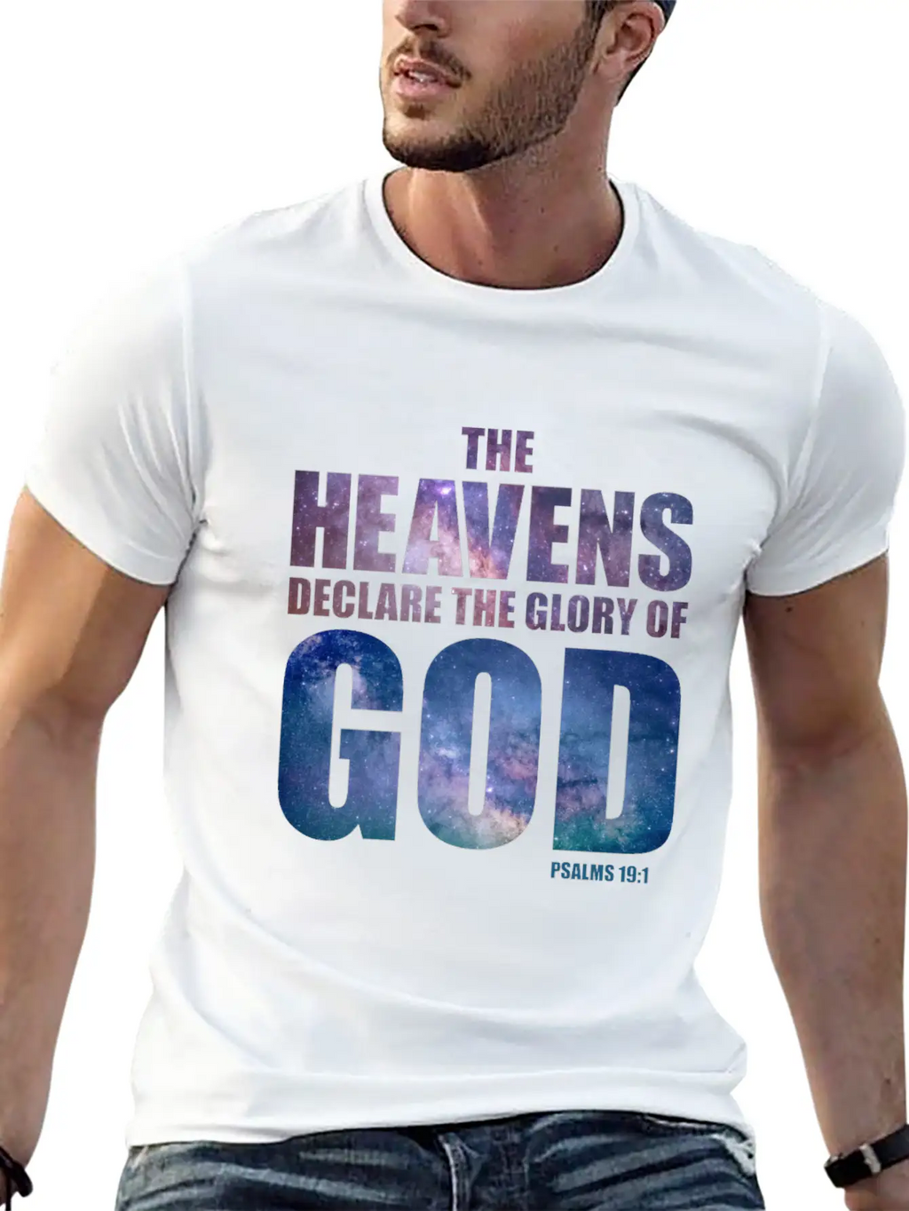 Christian Creation Verse: The Heavens Declare Timeless Short Sleeve Tee – Comfy And Minimalist Design