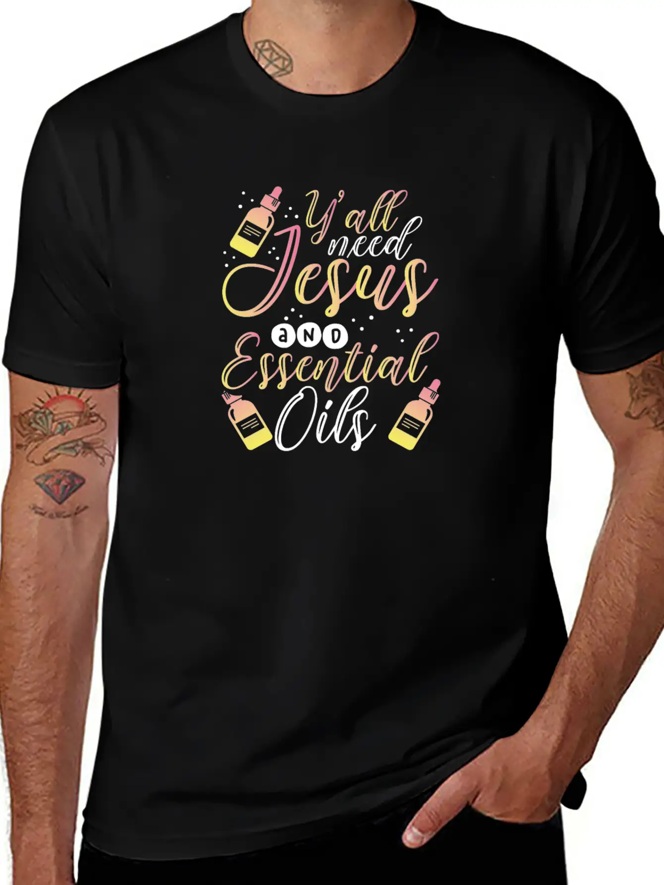 Christian Gift Y'All Need Jesus And Essential Oils Classic Cotton Tee – Unisex Comfort For Any Season