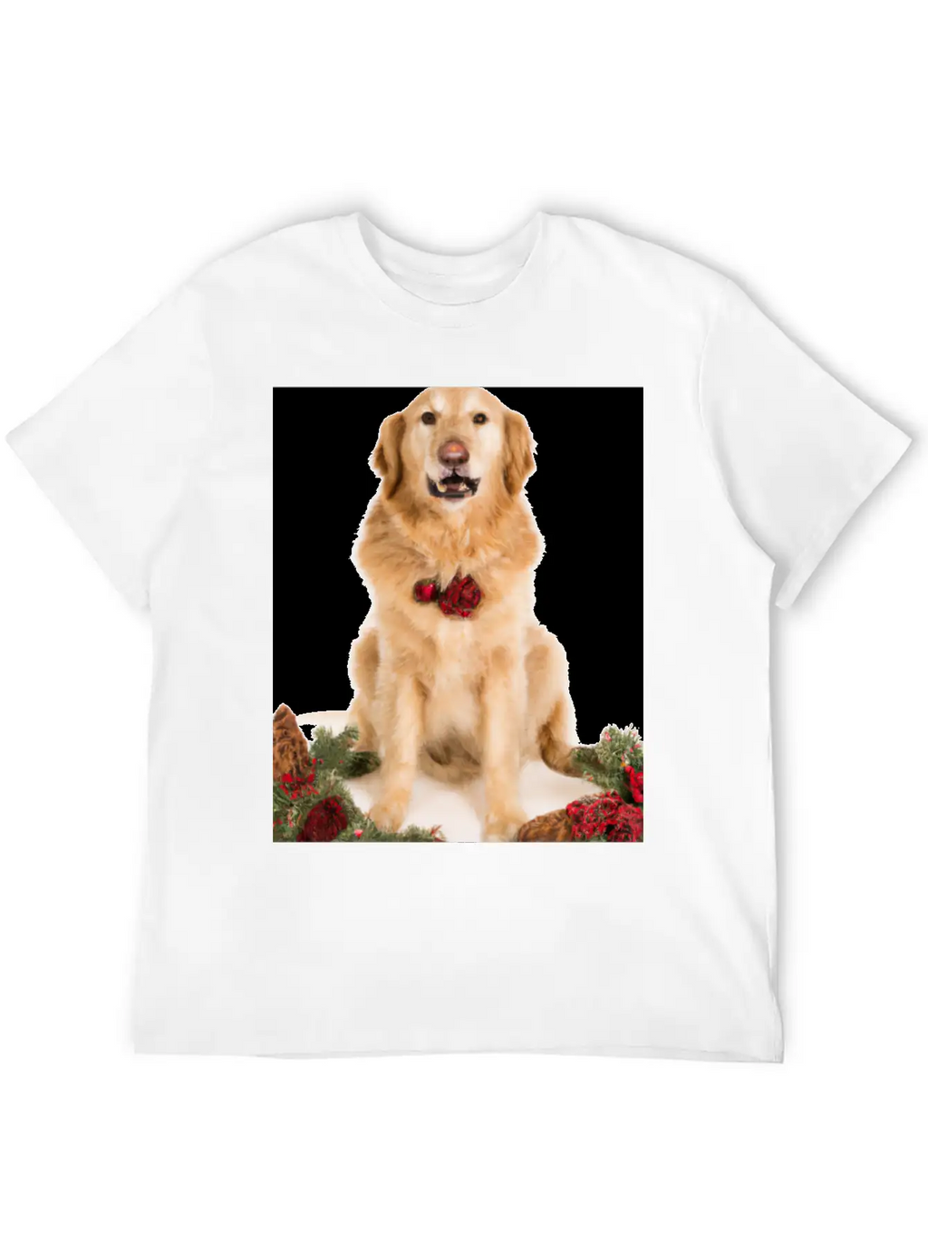 Christmas Dog Golden Retriever Advent Wreath Breathable Graphic T-Shirt – Perfect For Casual Days