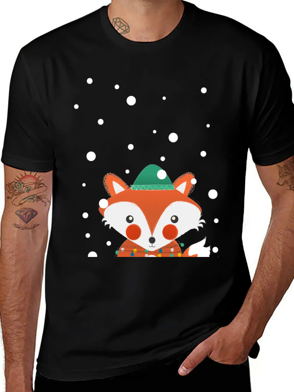 Christmas Fox Relaxed Everyday Tee – Lightweight And Durable Cotton