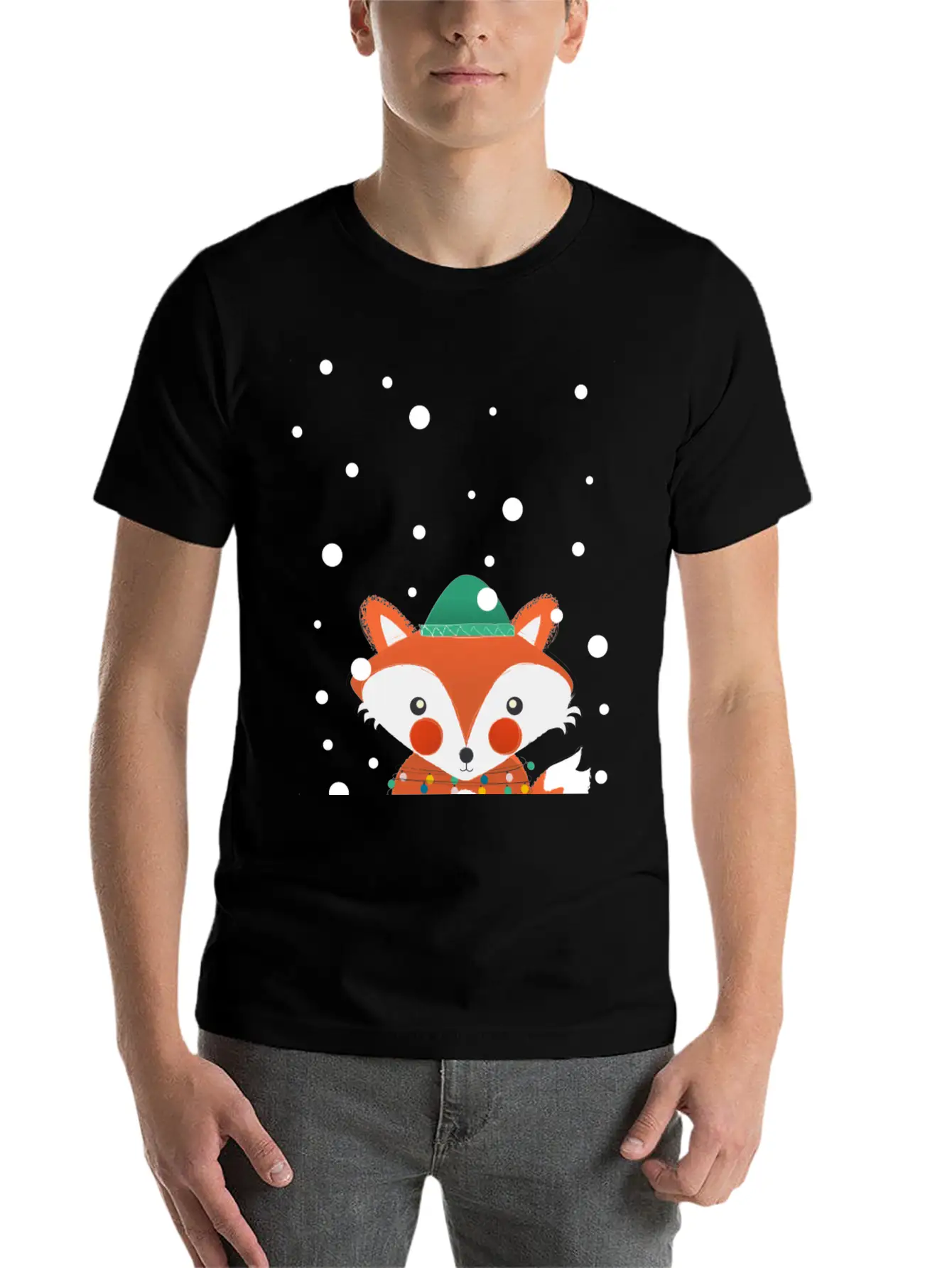 Christmas Fox Relaxed Everyday Tee – Lightweight And Durable Cotton