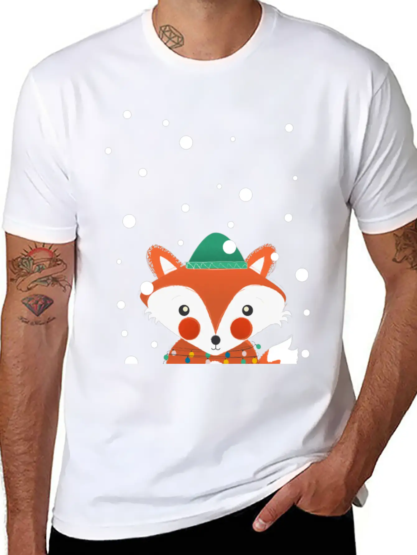 Christmas Fox Relaxed Everyday Tee – Lightweight And Durable Cotton