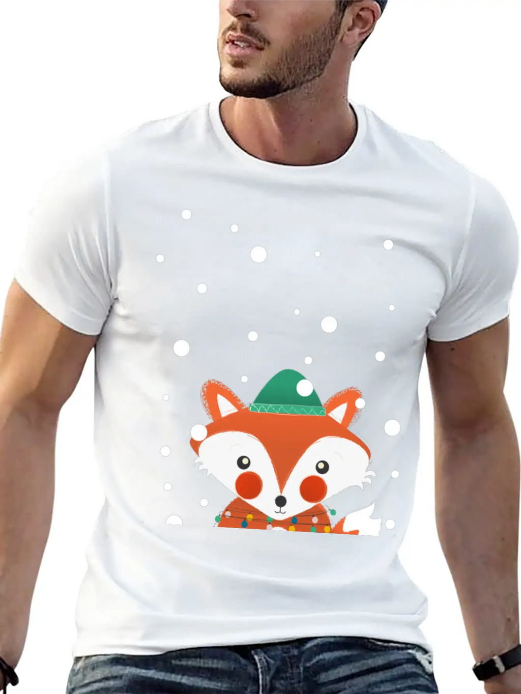 Christmas Fox Relaxed Everyday Tee – Lightweight And Durable Cotton